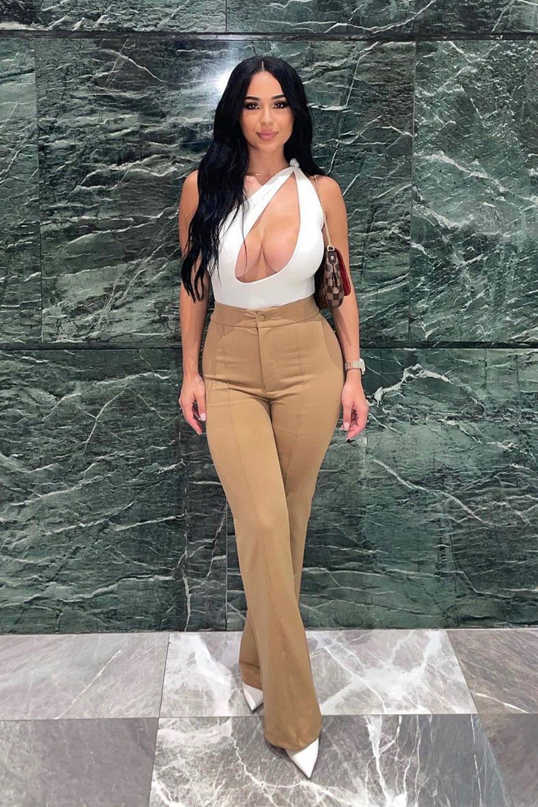 Vivi Wide Leg Trousers - Tan sold by My outfit online