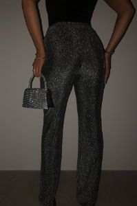 Wide Leg Glitter Trousers - Black sold by My outfit online