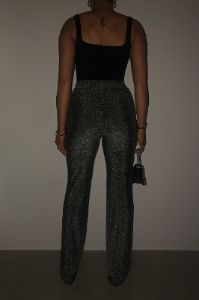 Wide Leg Glitter Trousers - Black sold by My outfit online