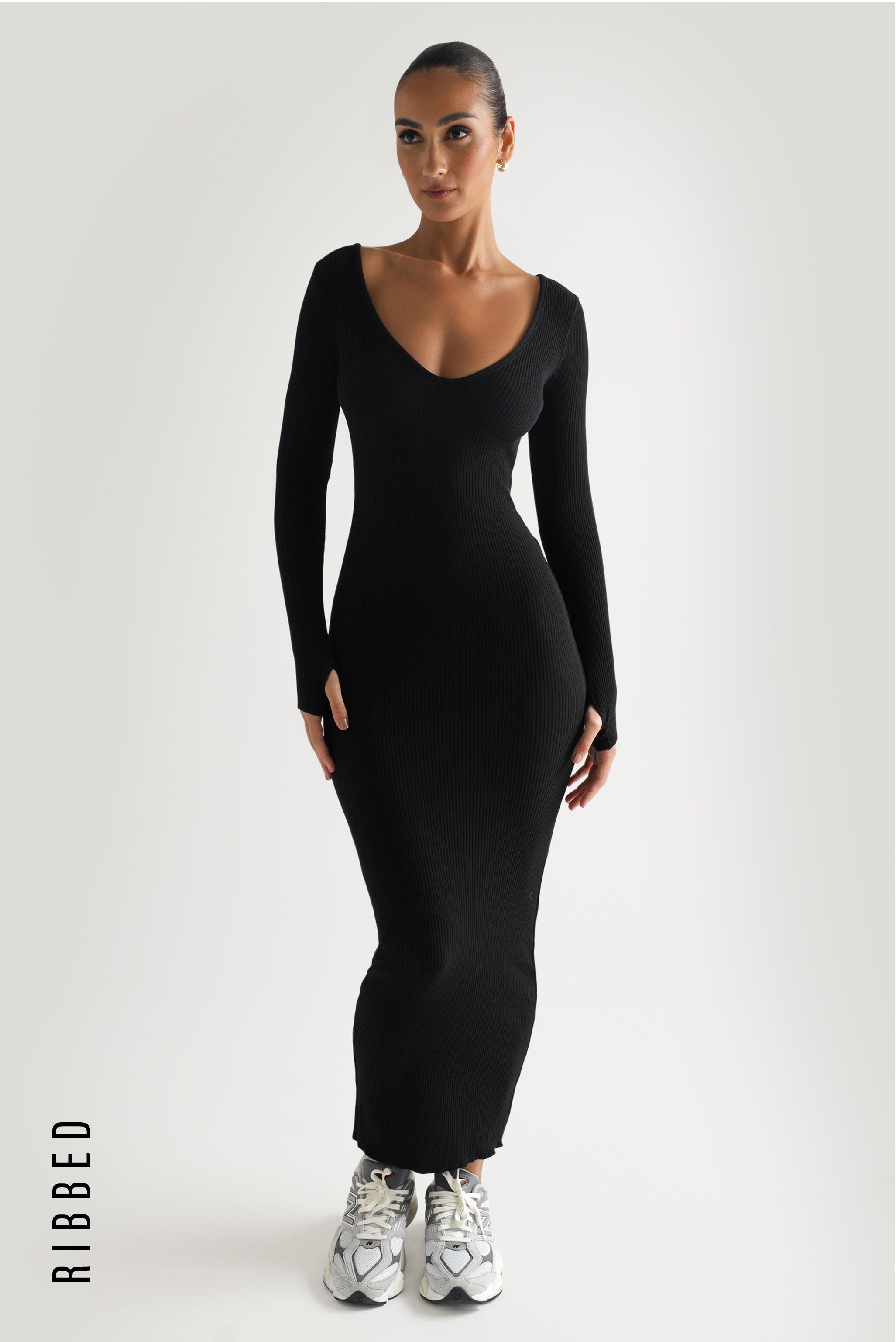 Gaia Ribbed Maxi Dress - Black sold by My outfit online product image thumbnail 4