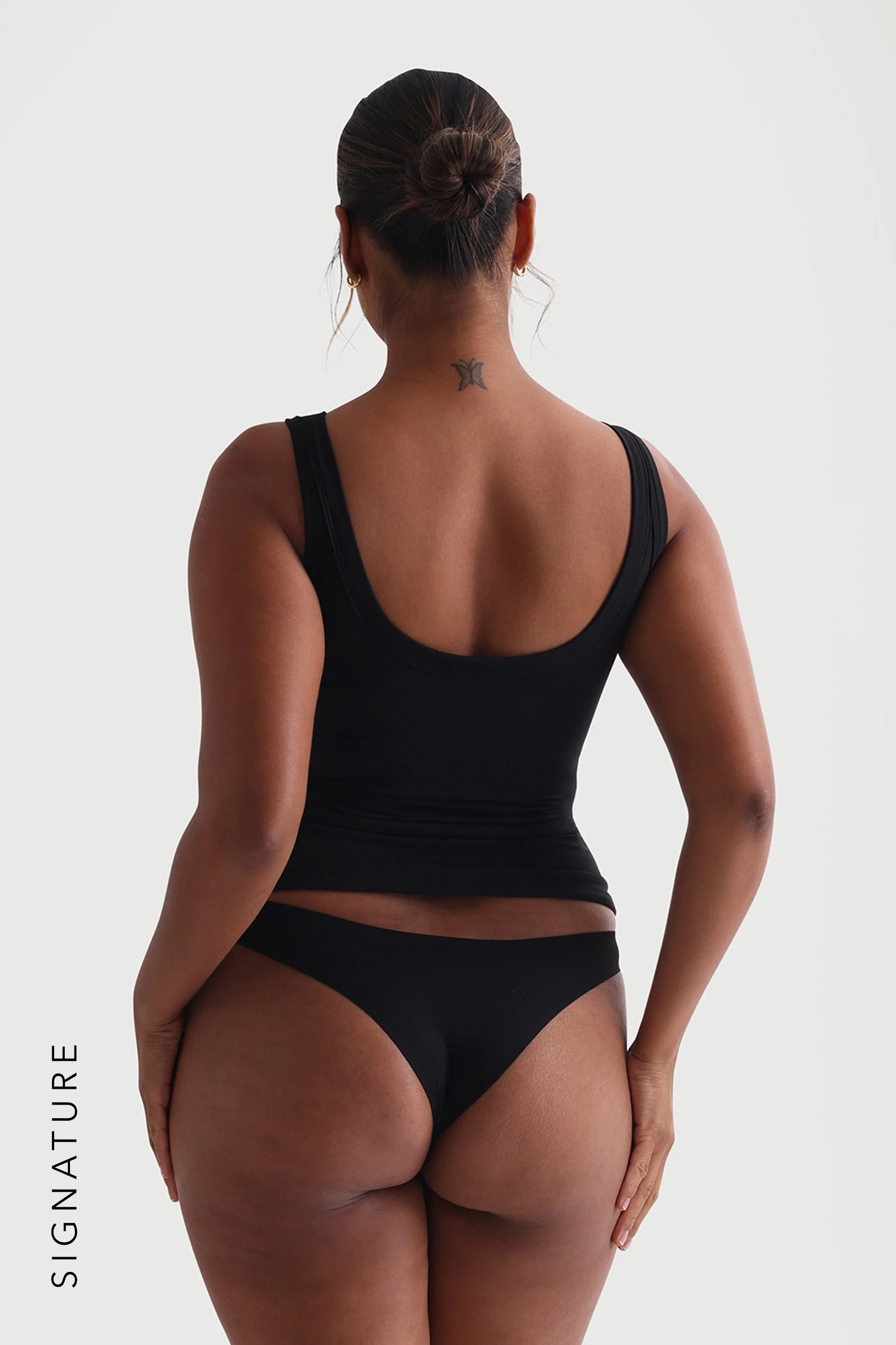 Banded Scoop Neck Tank Top - Black sold by My outfit online product image thumbnail 4