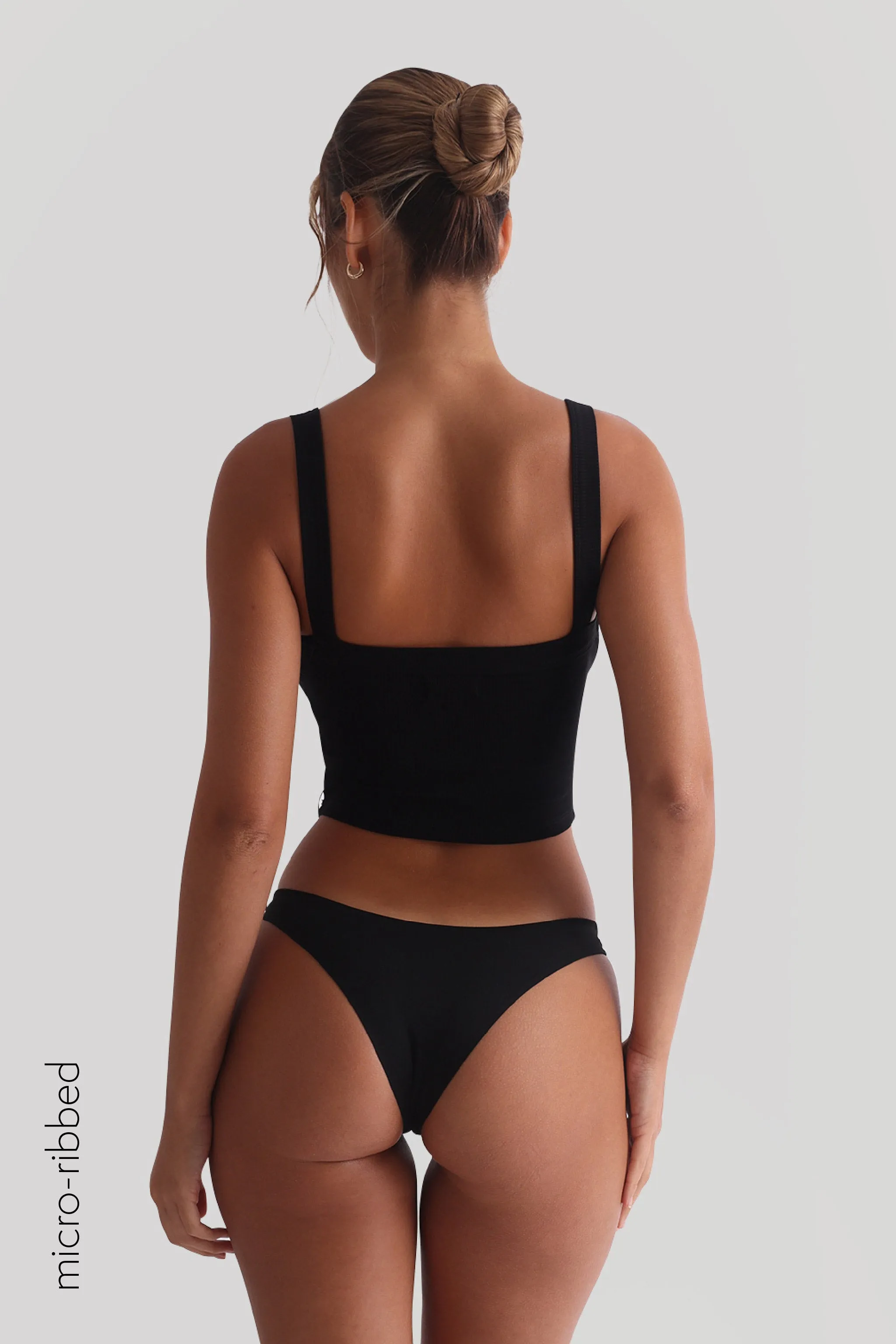 Staple Micro-Ribbed Crop Top - Black sold by My outfit online product image thumbnail 2