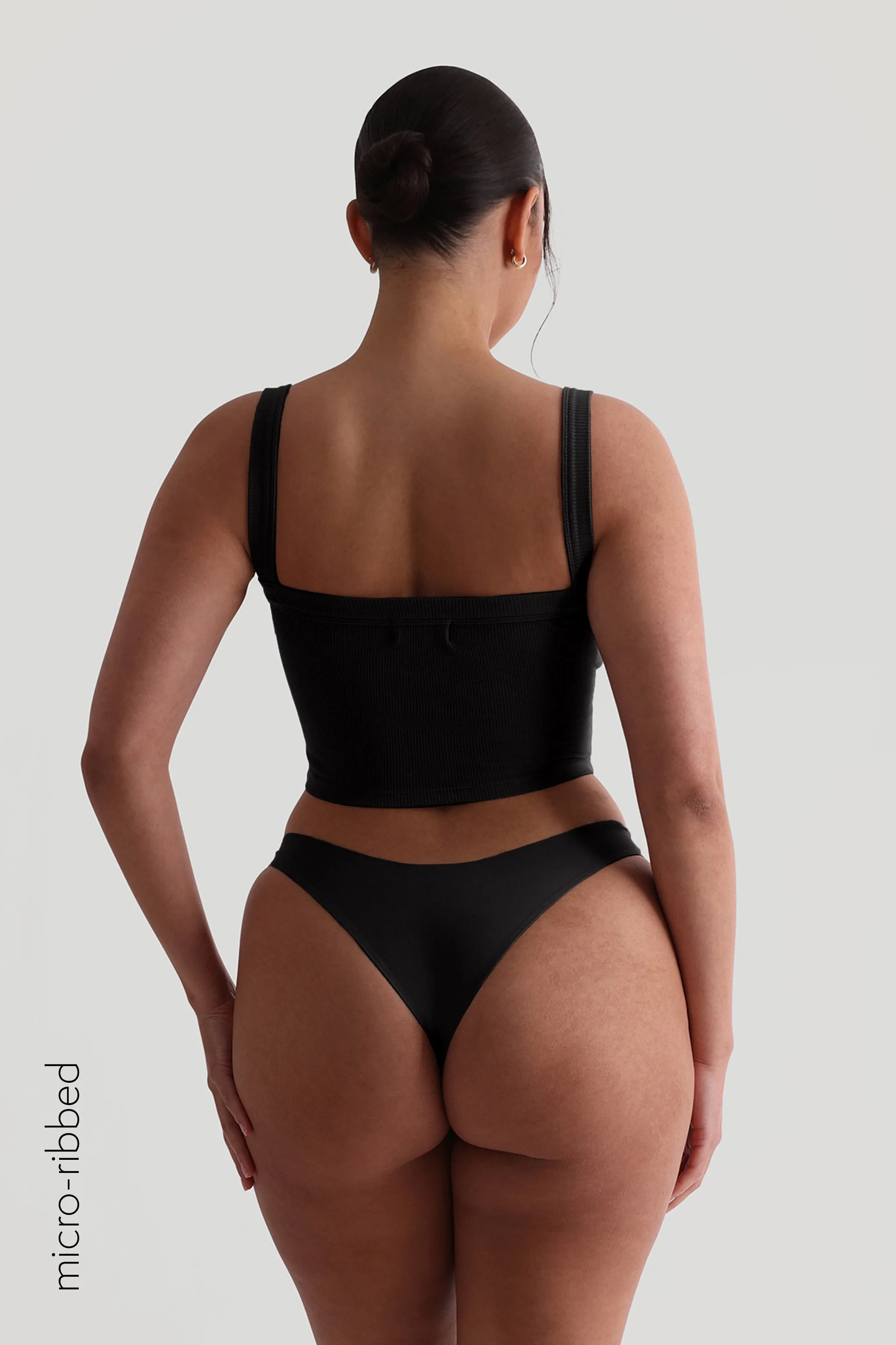 Staple Micro-Ribbed Crop Top - Black sold by My outfit online product image thumbnail 4