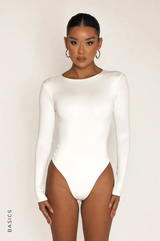 Mist Long Sleeve Bodysuit - White sold by My outfit online