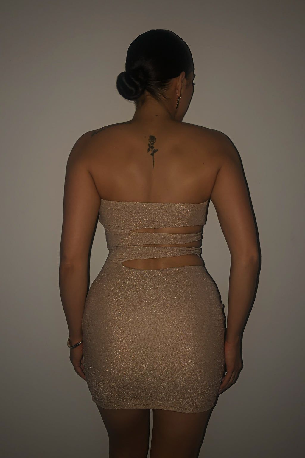 Alexa Glitter Mini Dress - Champagne sold by My outfit online product image thumbnail 2