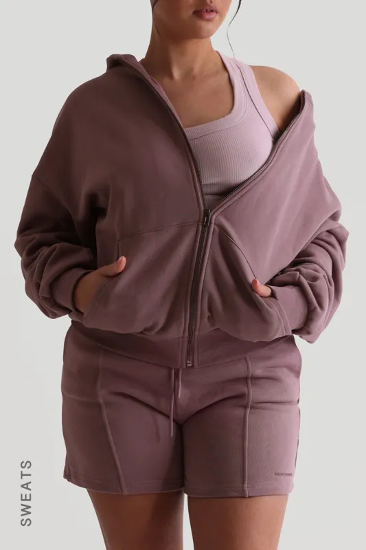 Boyfriend Zip-Up Hoodie - Vintage Purple sold by My outfit online