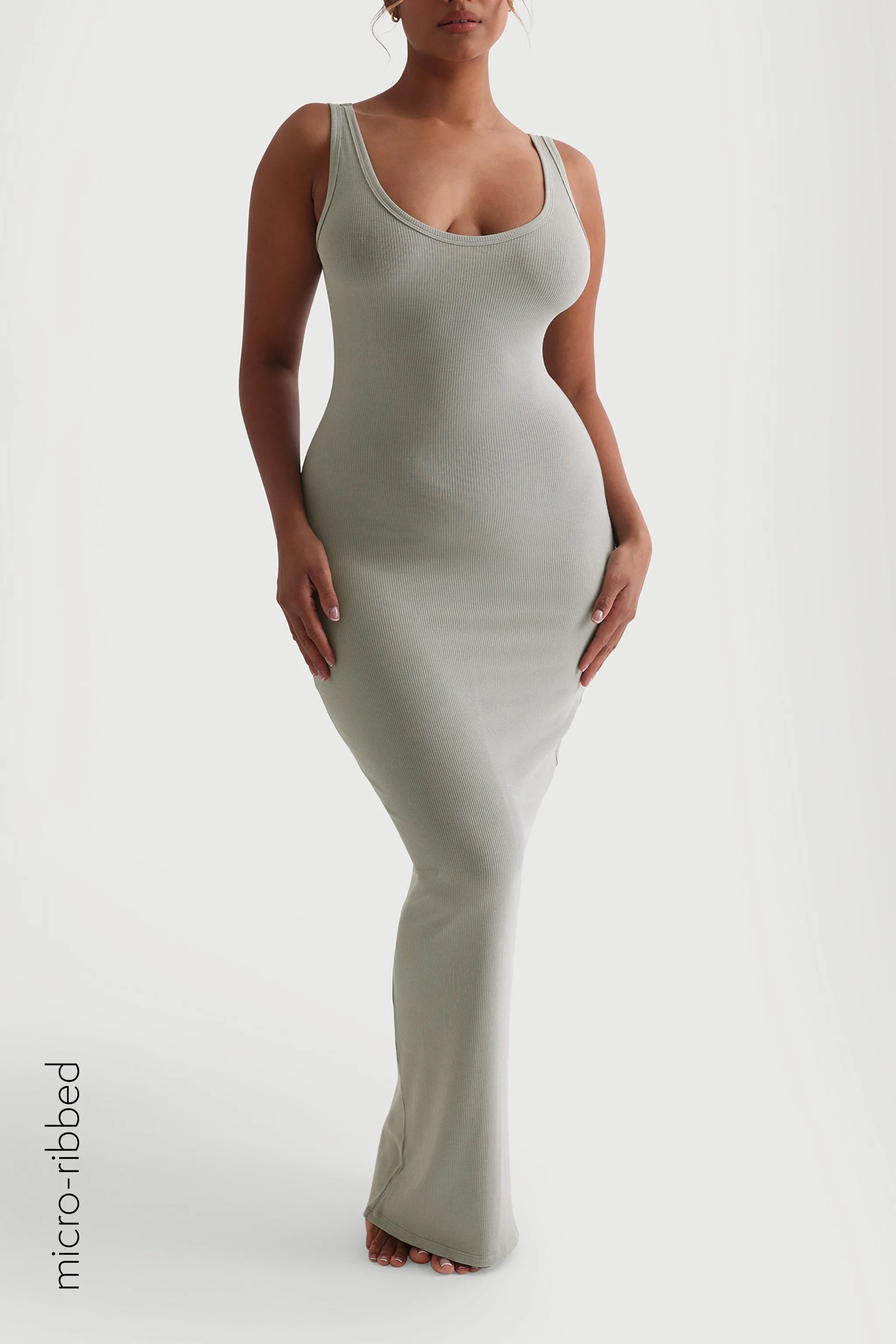 Tank Micro-Ribbed Maxi Dress - Sage sold by My outfit online product image thumbnail 3