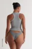 T-Shape Micro-Ribbed Tank Top - Heather Gray sold by My outfit online