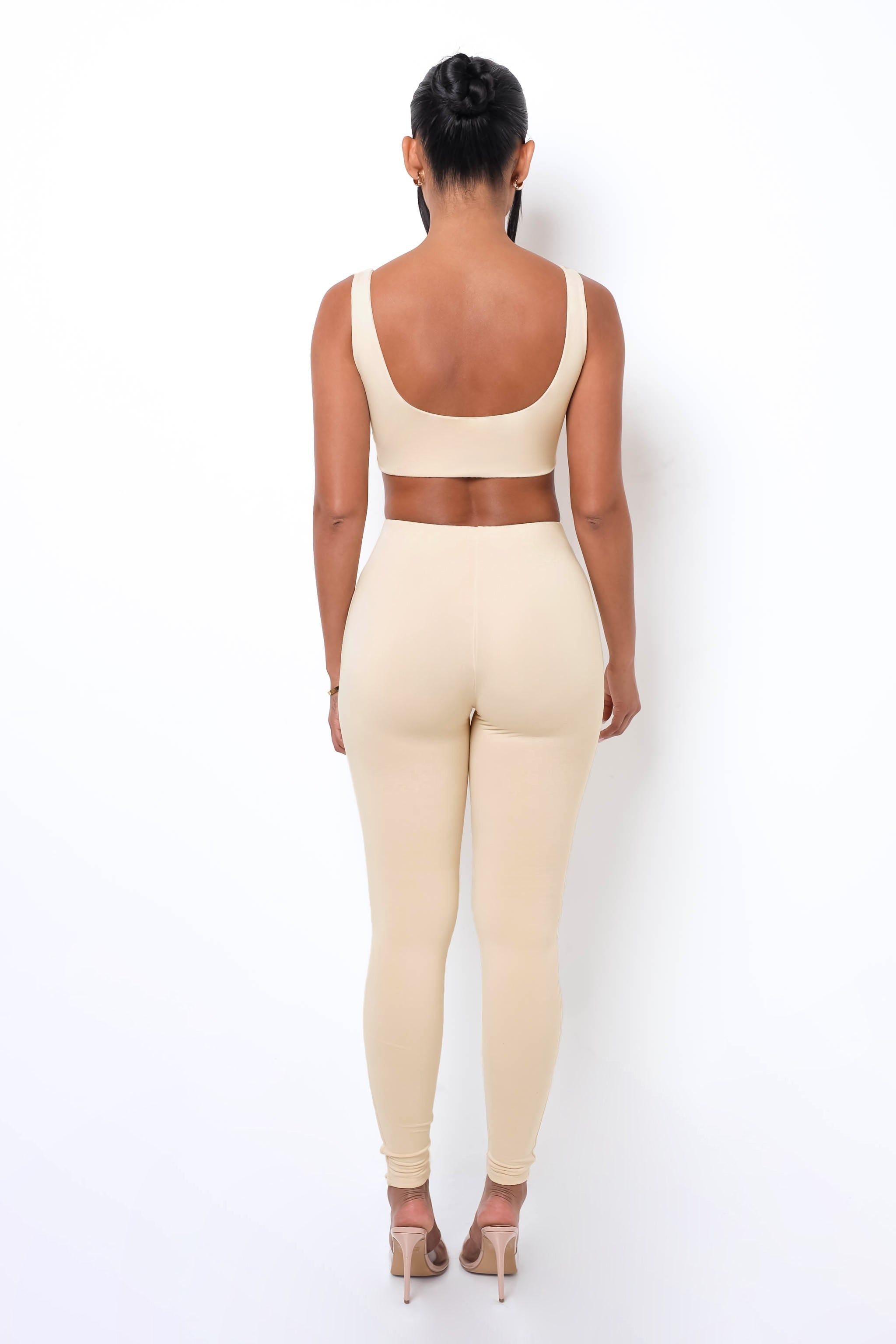 Reset High Waisted Leggings - Cream sold by My outfit online product image thumbnail 6