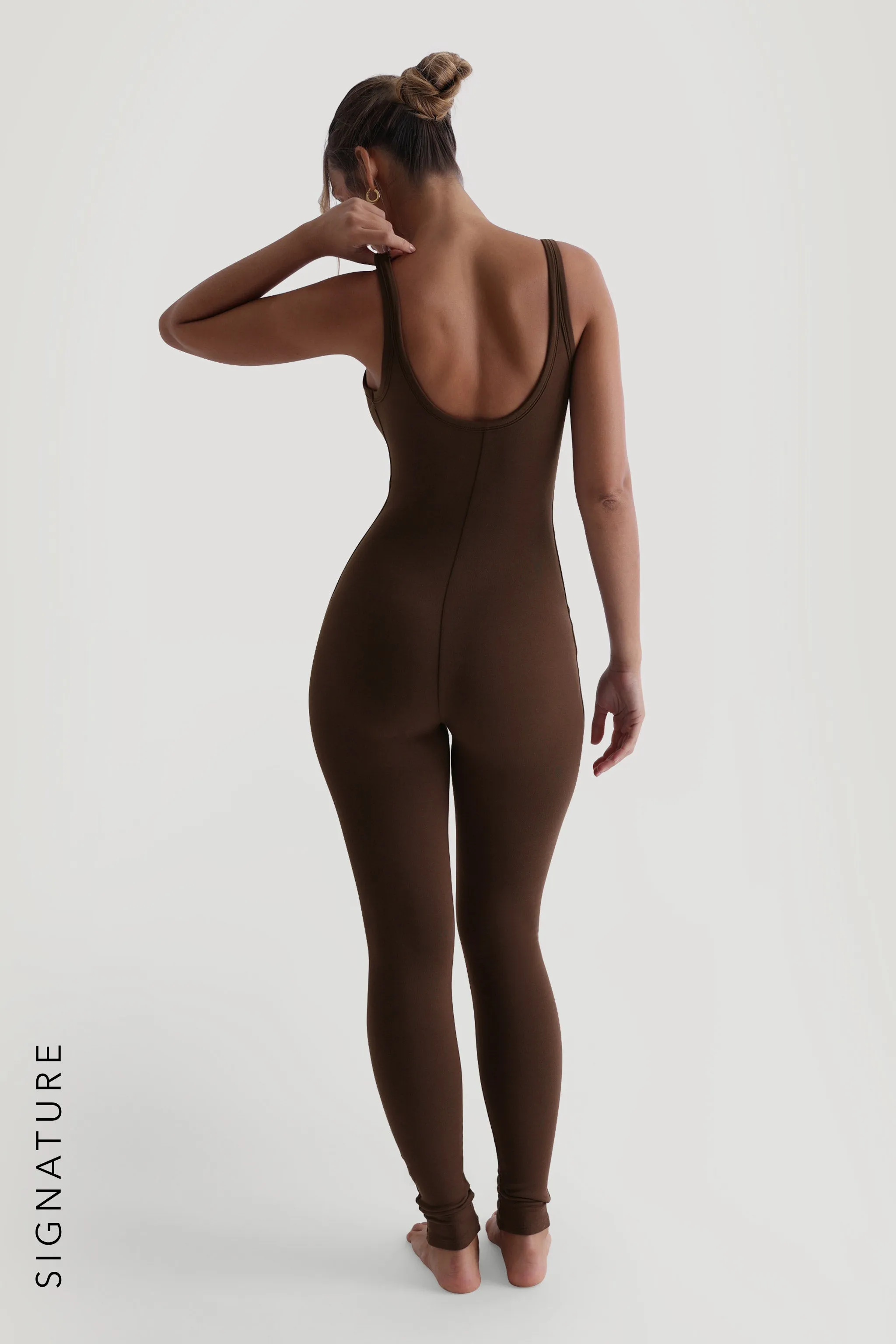 Banded Scoop Neck Jumpsuit - Cocoa sold by My outfit online product image thumbnail 2