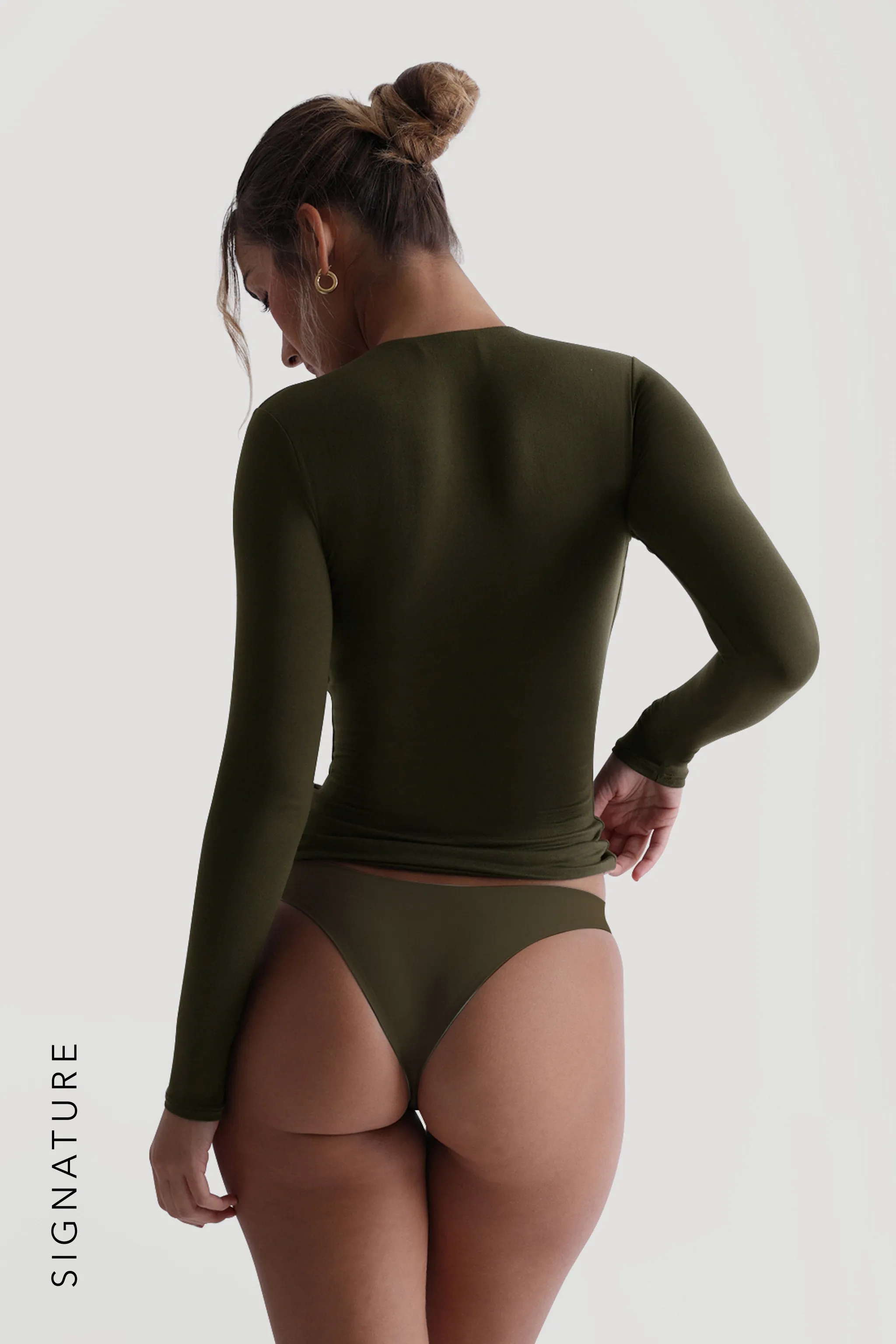 Mist Long Sleeve T-Shirt - Deep Olive sold by My outfit online product image thumbnail 3
