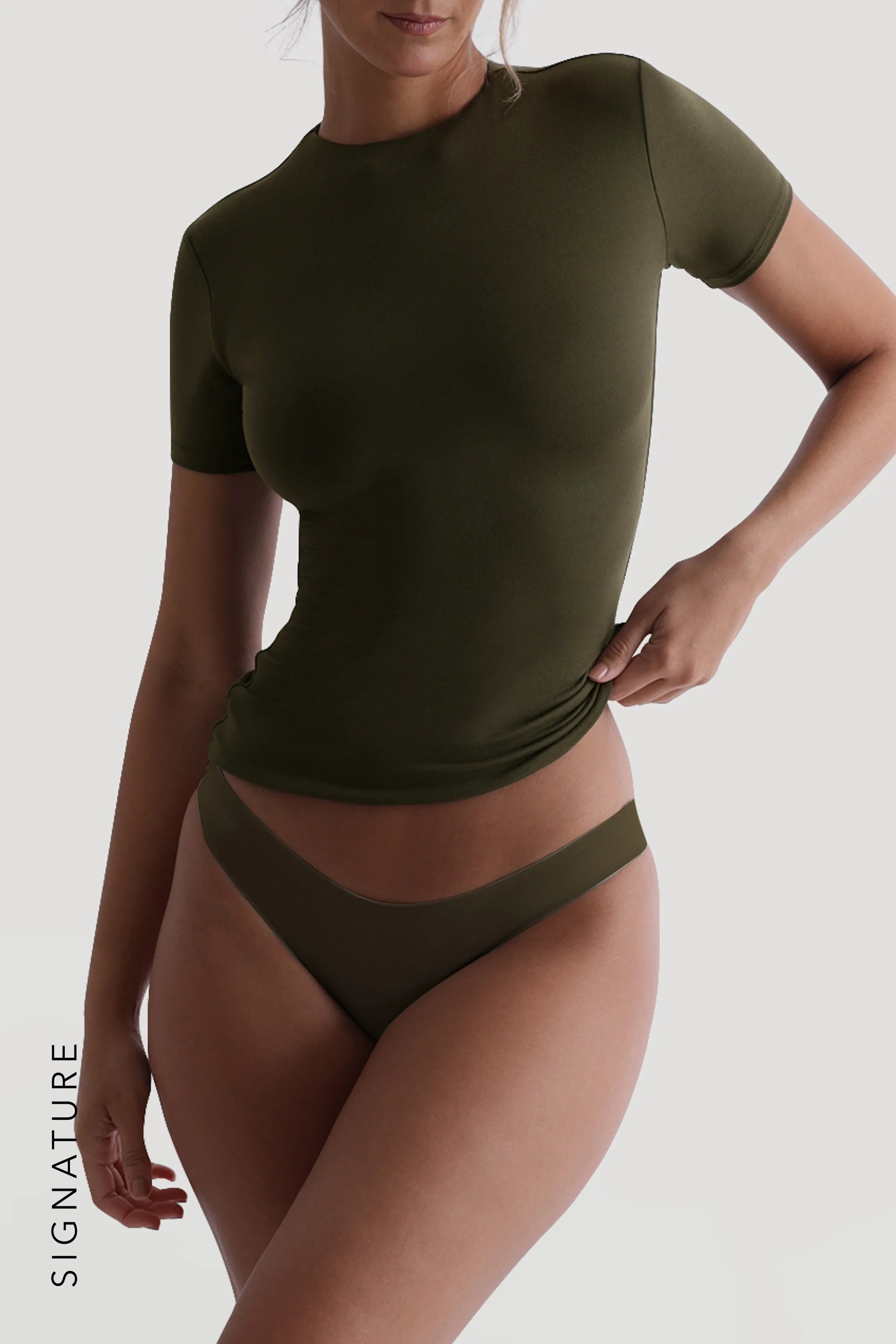 Mist Short Sleeve T-Shirt - Deep Olive sold by My outfit online