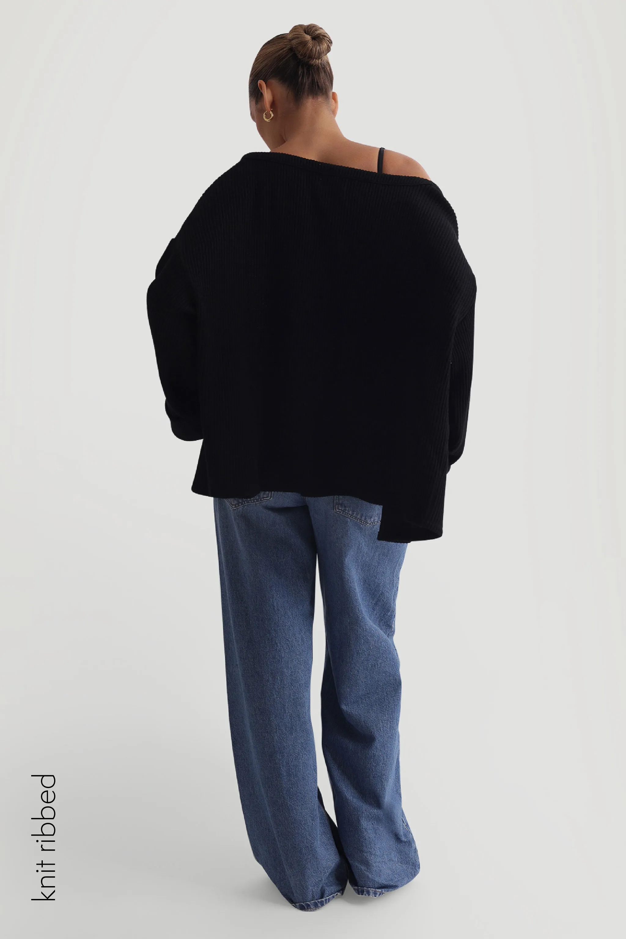 The Ribbed Button Up Cardigan - Black sold by My outfit online product image thumbnail 2