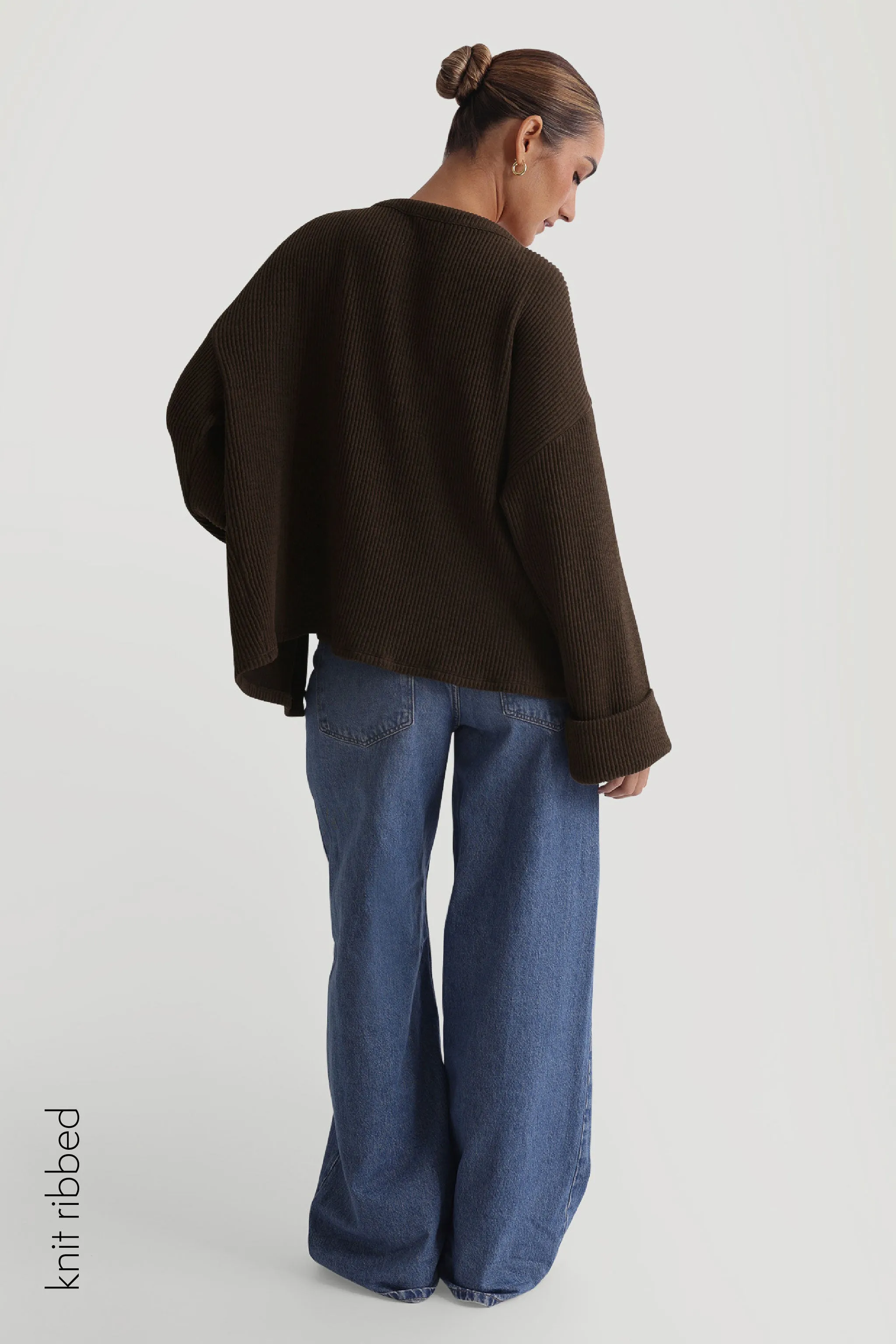 The Ribbed Button Up Cardigan - Light Brown sold by My outfit online product image thumbnail 2