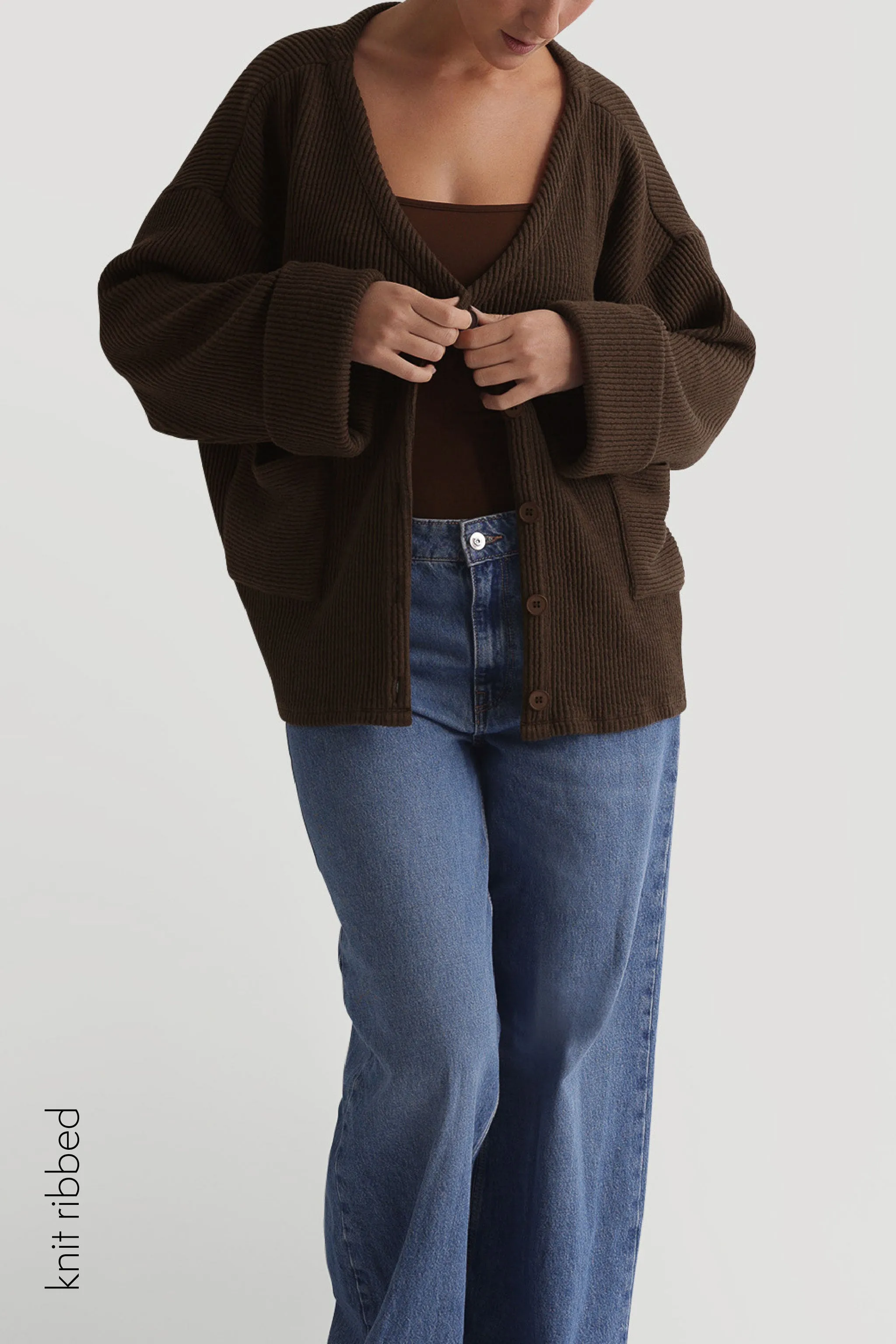 The Ribbed Button Up Cardigan - Light Brown sold by My outfit online product image thumbnail 3