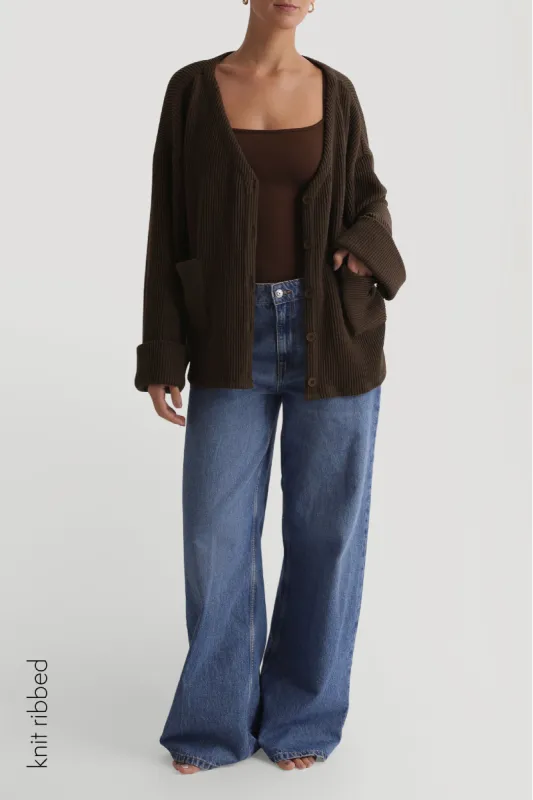 The Ribbed Button Up Cardigan - Light Brown sold by My outfit online