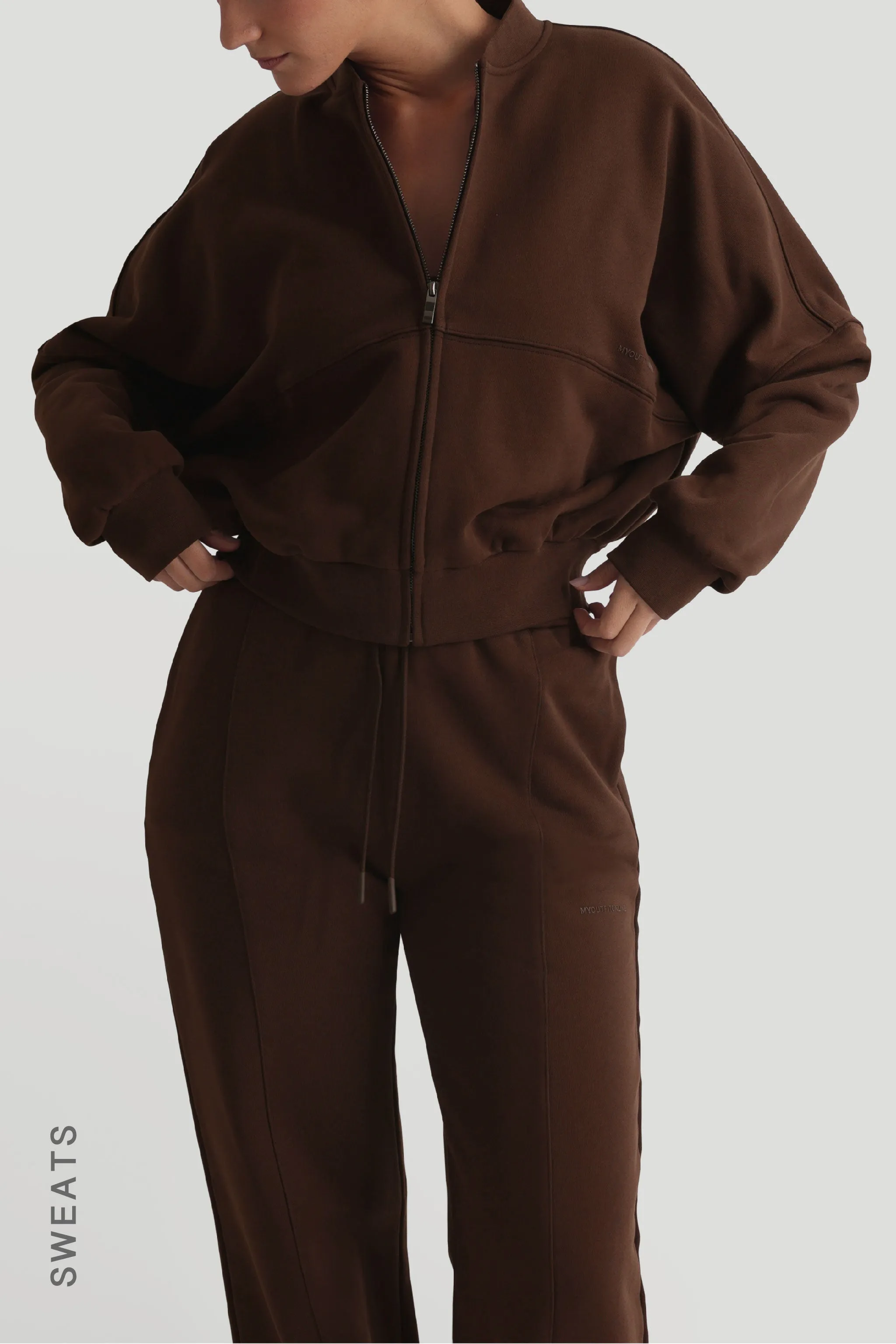 Oversized Bomber Fit Jacket - Cocoa sold by My outfit online