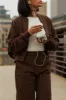 Oversized Bomber Fit Jacket - Cocoa sold by My outfit online