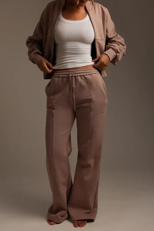 Structured Wide Leg Sweatpants - Warm Mocha sold by My outfit online