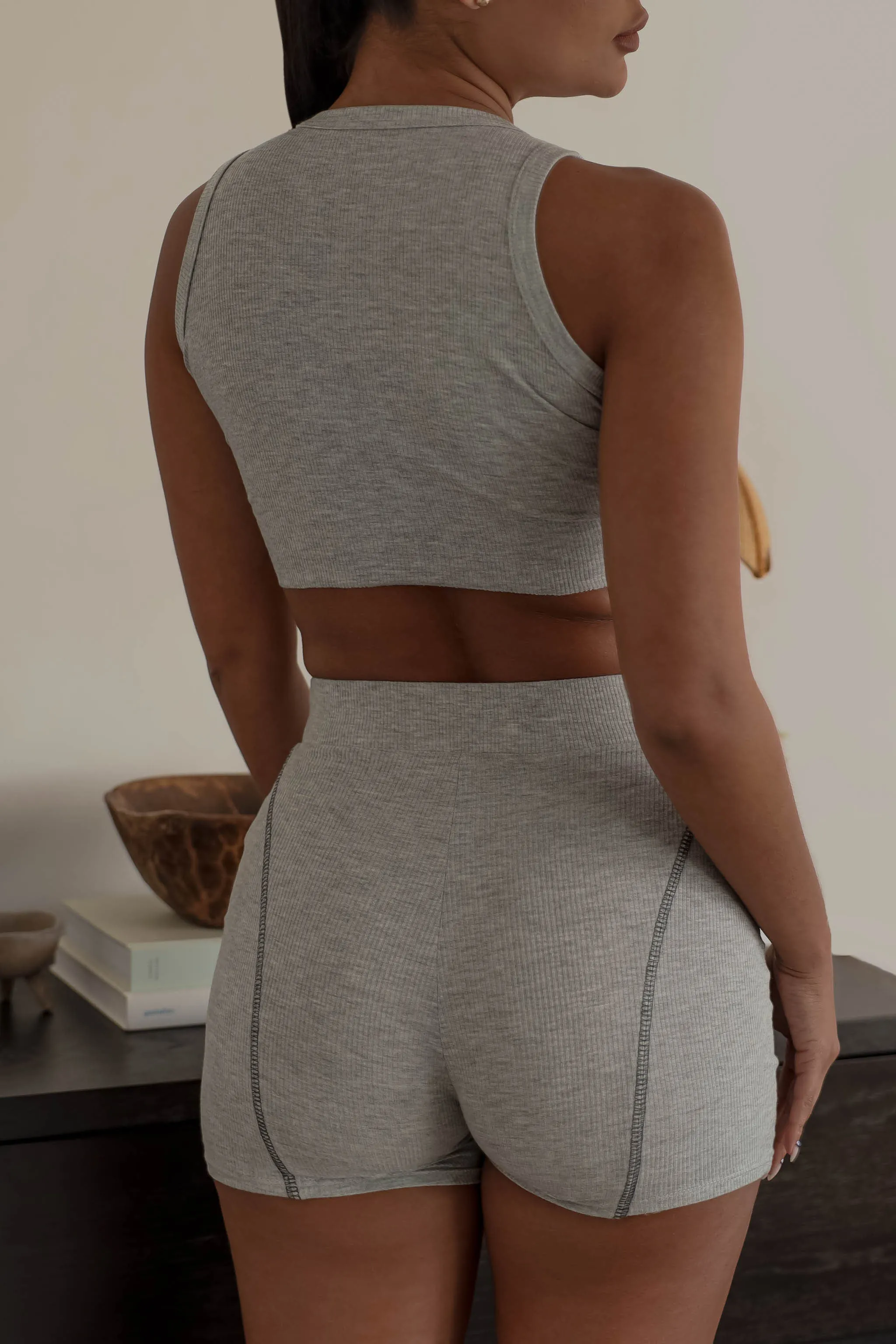 Essence Cotton Crop Top - Dark Gray sold by My outfit online product image thumbnail 4