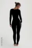U-Shape Long Sleeve Jumpsuit - Black sold by My outfit online
