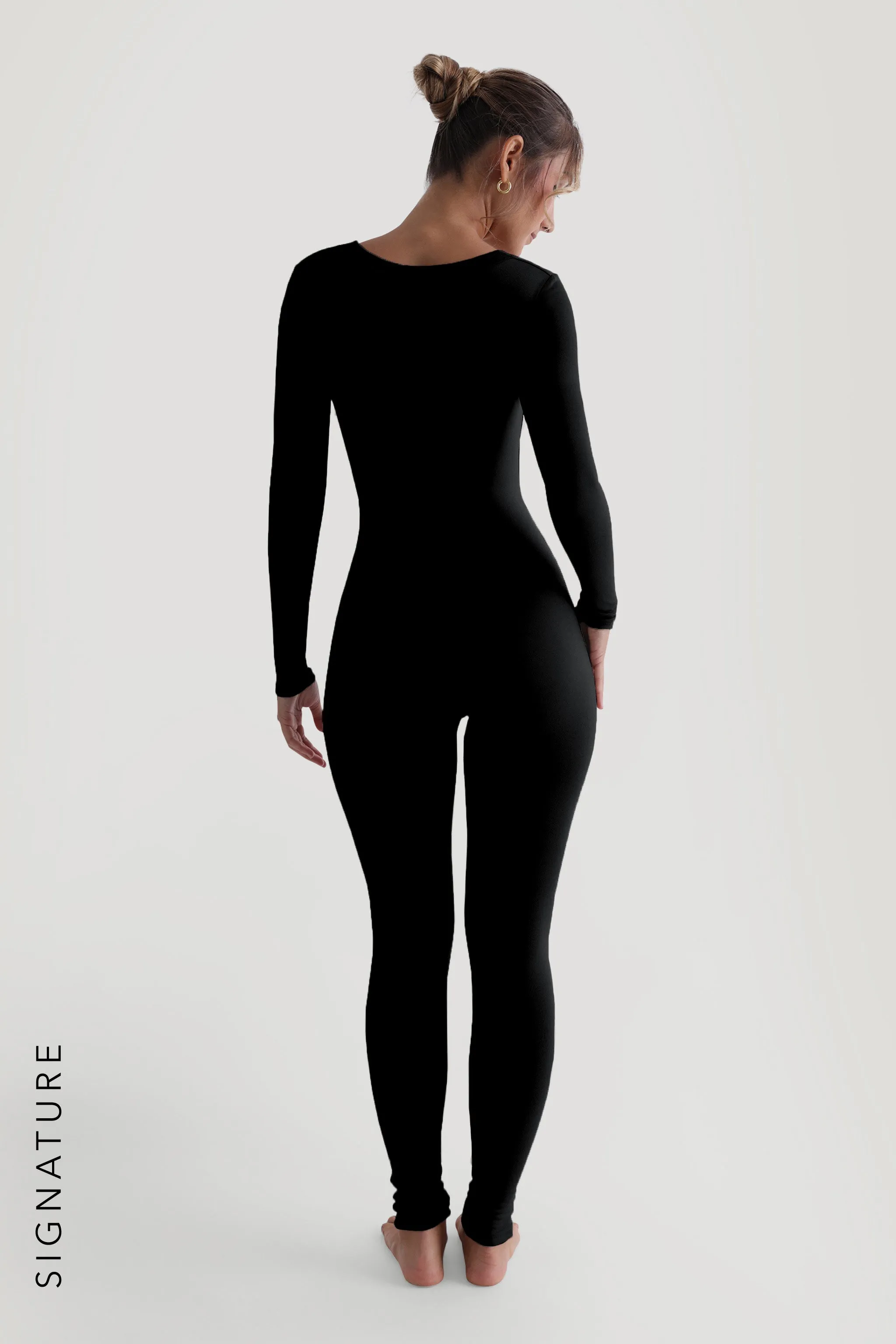 U-Shape Long Sleeve Jumpsuit - Black sold by My outfit online product image thumbnail 2