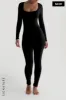 U-Shape Long Sleeve Jumpsuit - Black sold by My outfit online