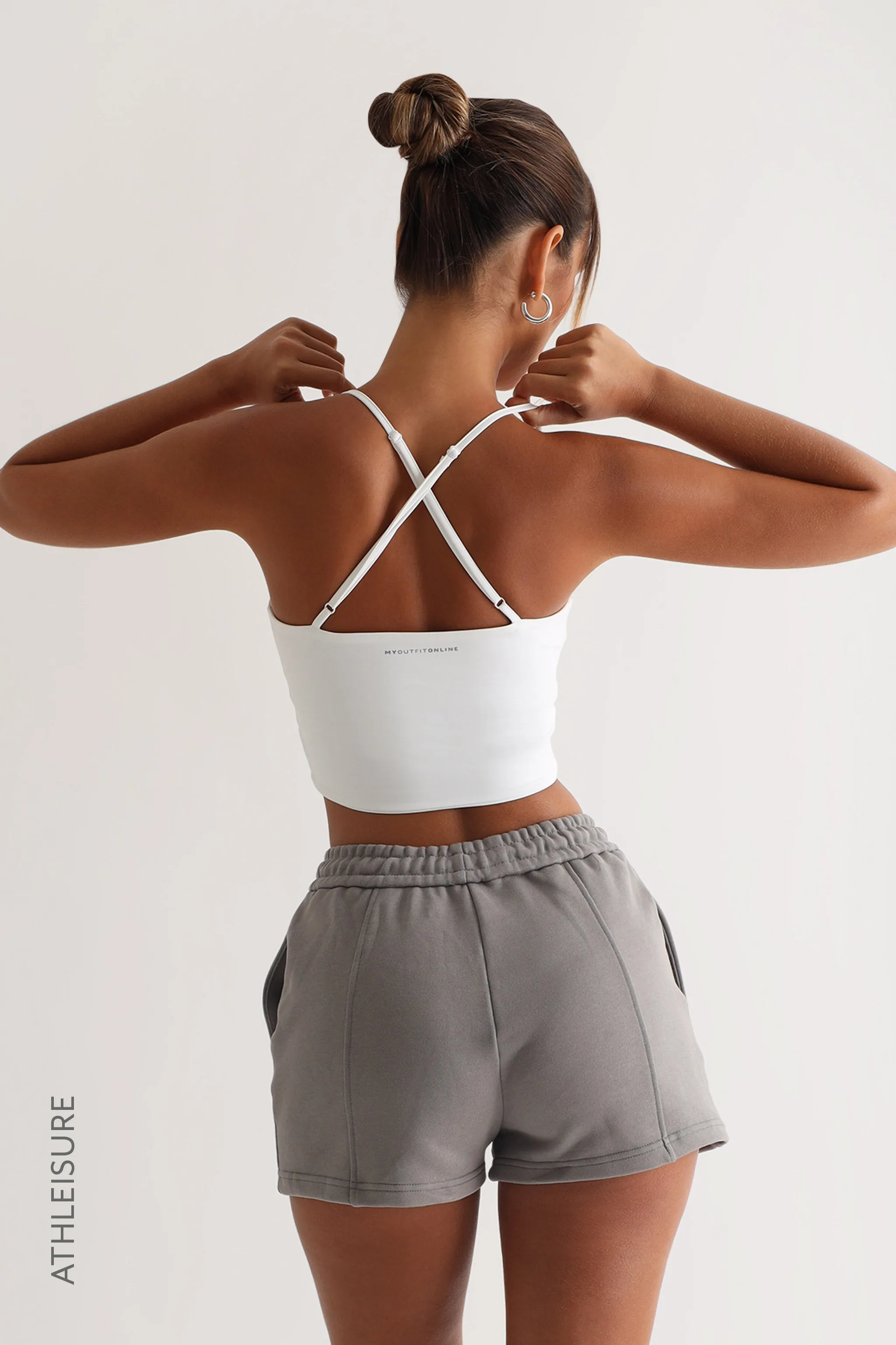 Thin Strap Athleisure Crop Top - Pure White sold by My outfit online product image thumbnail 4