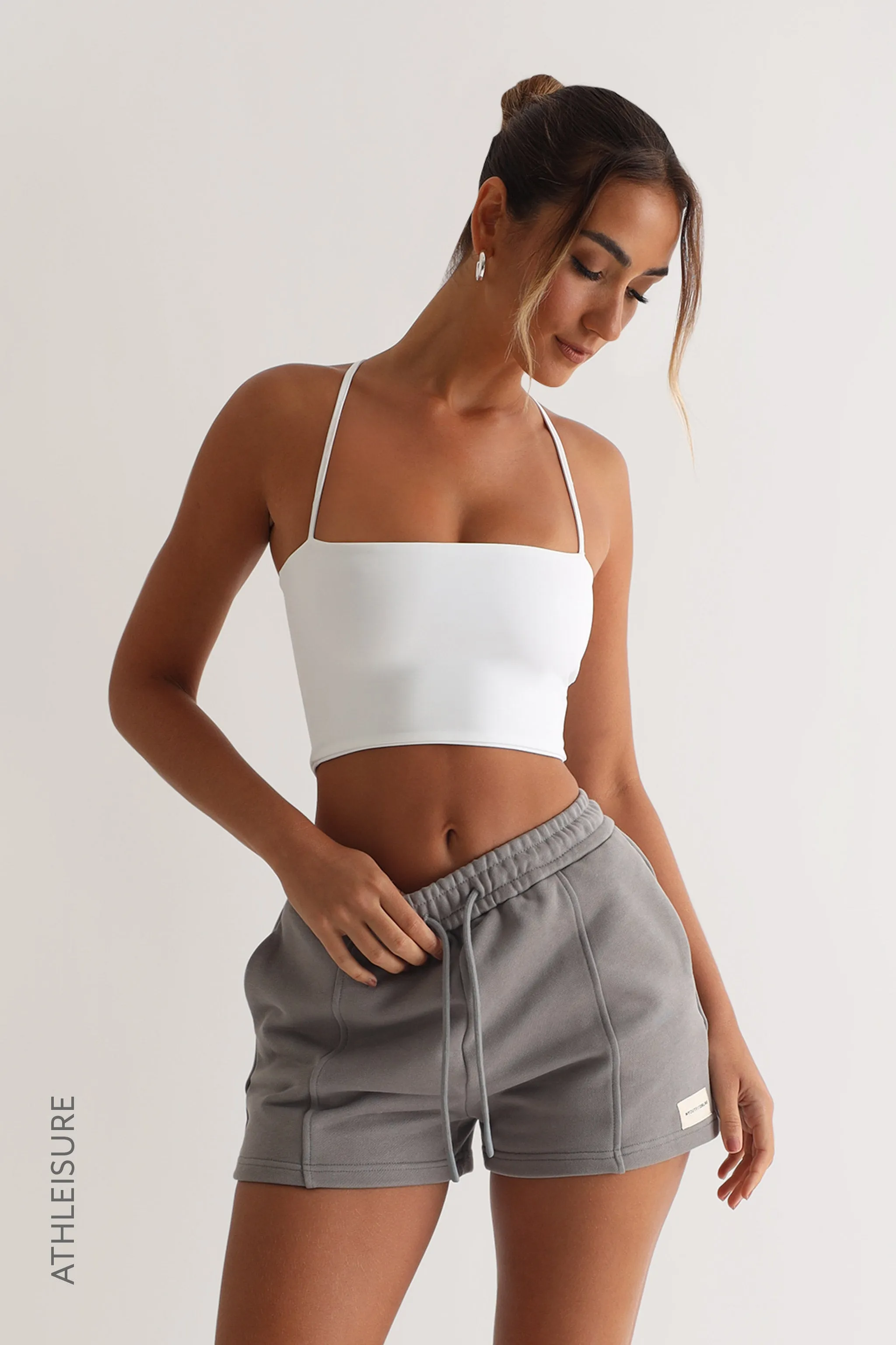 Thin Strap Athleisure Crop Top - Pure White sold by My outfit online