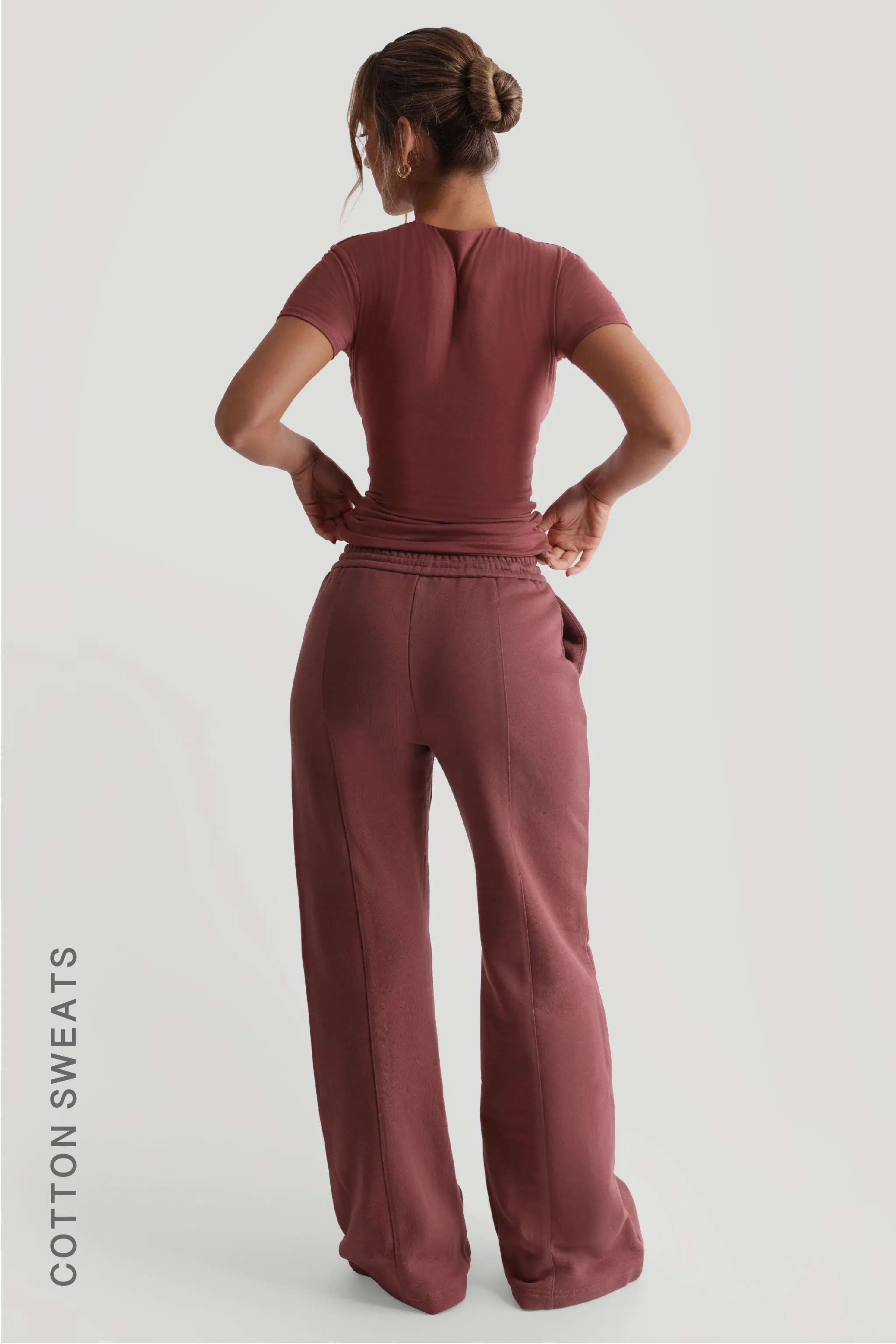 Structured Wide Leg Sweatpants - Vintage Berry sold by My outfit online product image thumbnail 3