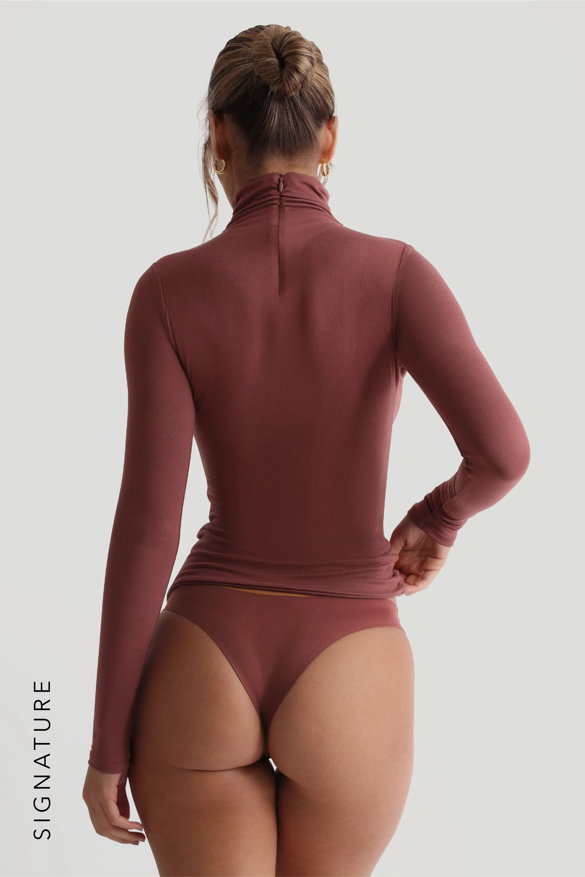 Refined Long Sleeve Turtleneck T-Shirt - Vintage Berry sold by My outfit online product image thumbnail 3