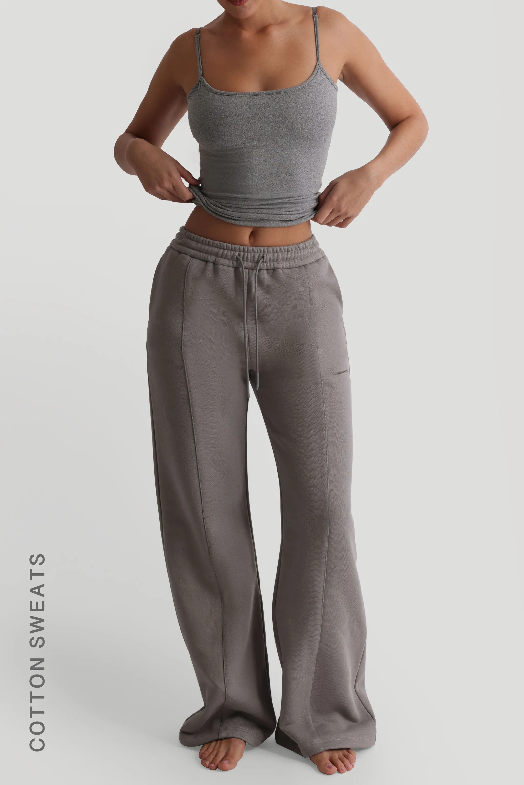 Structured Wide Leg Sweatpants - Smokey Gray sold by My outfit online