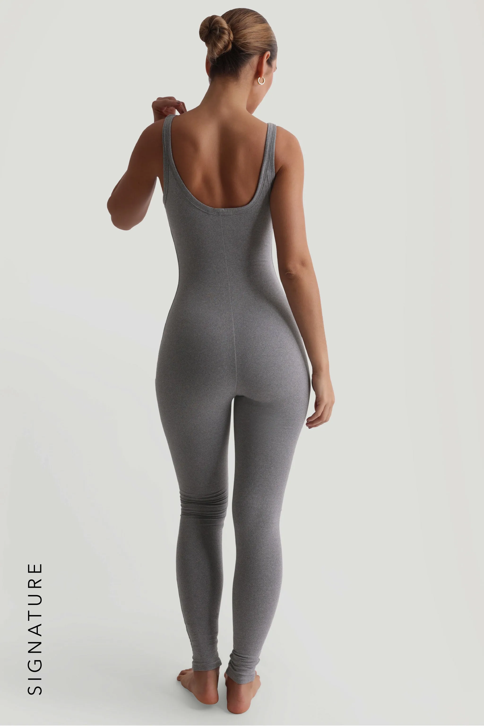 Banded Scoop Neck Jumpsuit - Stone Gray sold by My outfit online product image thumbnail 2