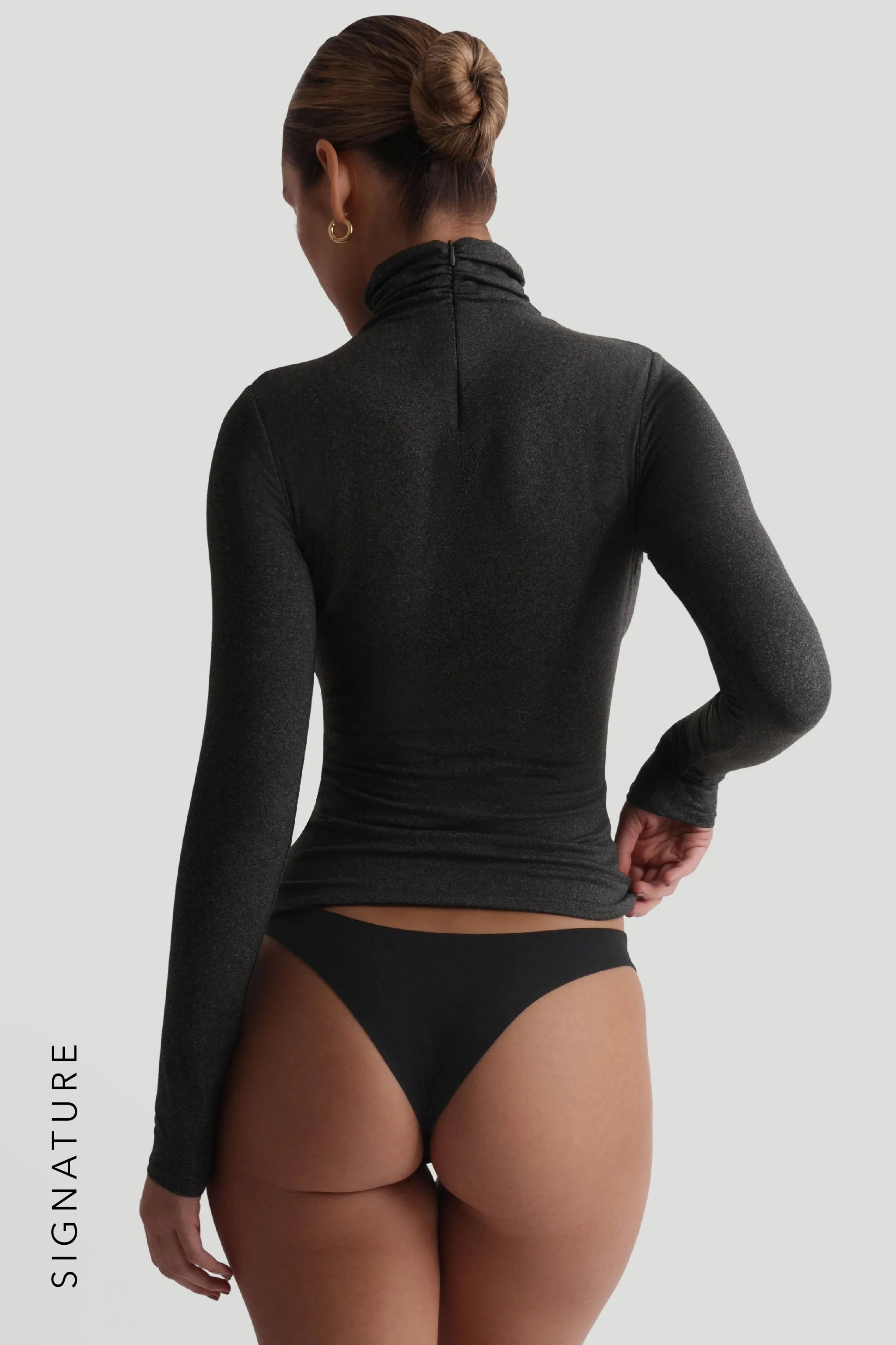 Refined Long Sleeve Turtleneck T-Shirt - Black Stone sold by My outfit online product image thumbnail 2