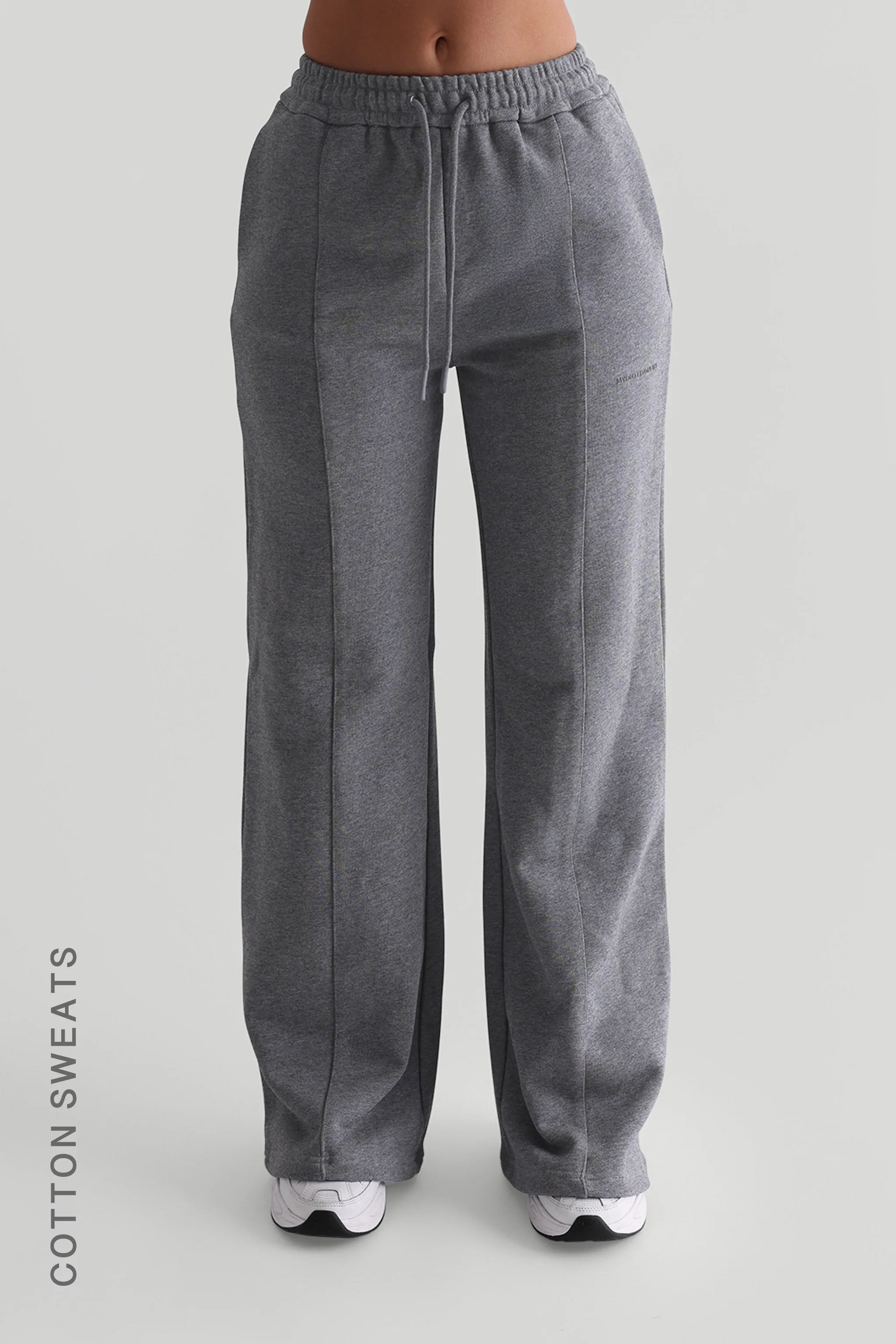 Structured Wide Leg Sweatpants - Stone Gray sold by My outfit online