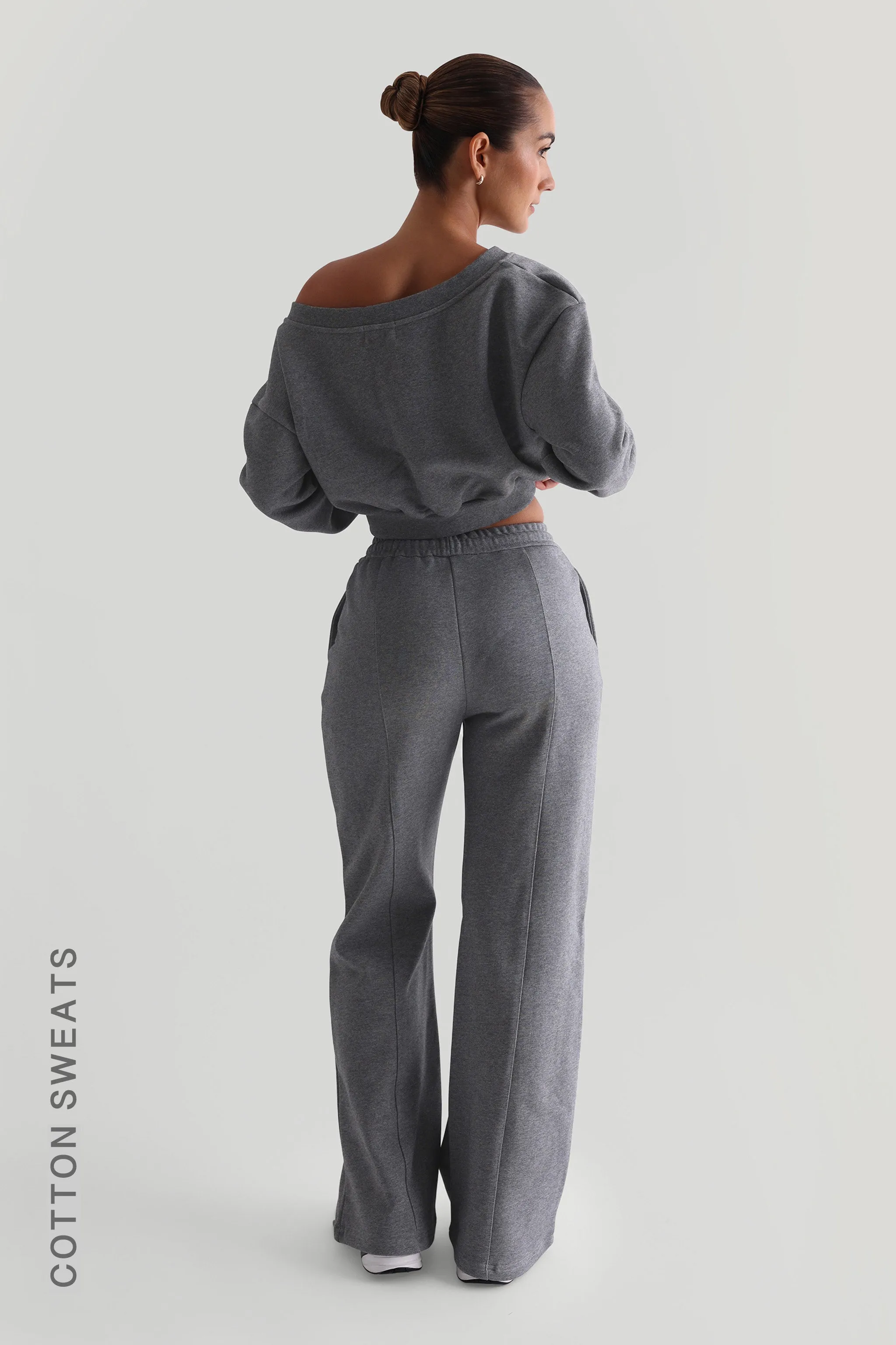 Structured Wide Leg Sweatpants - Stone Gray sold by My outfit online product image thumbnail 2