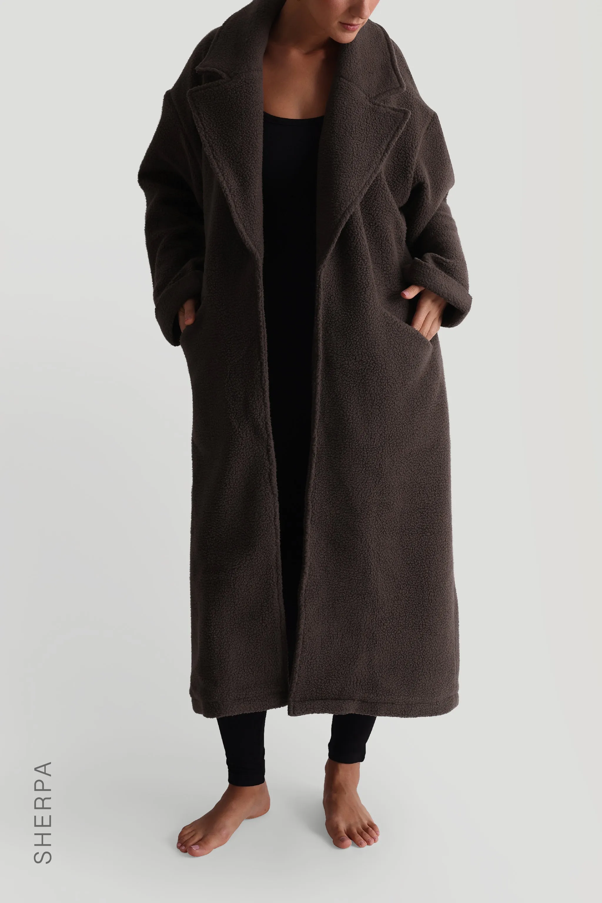 Sherpa Oversized Trench Coat - Charcoal sold by My outfit online product image thumbnail 4