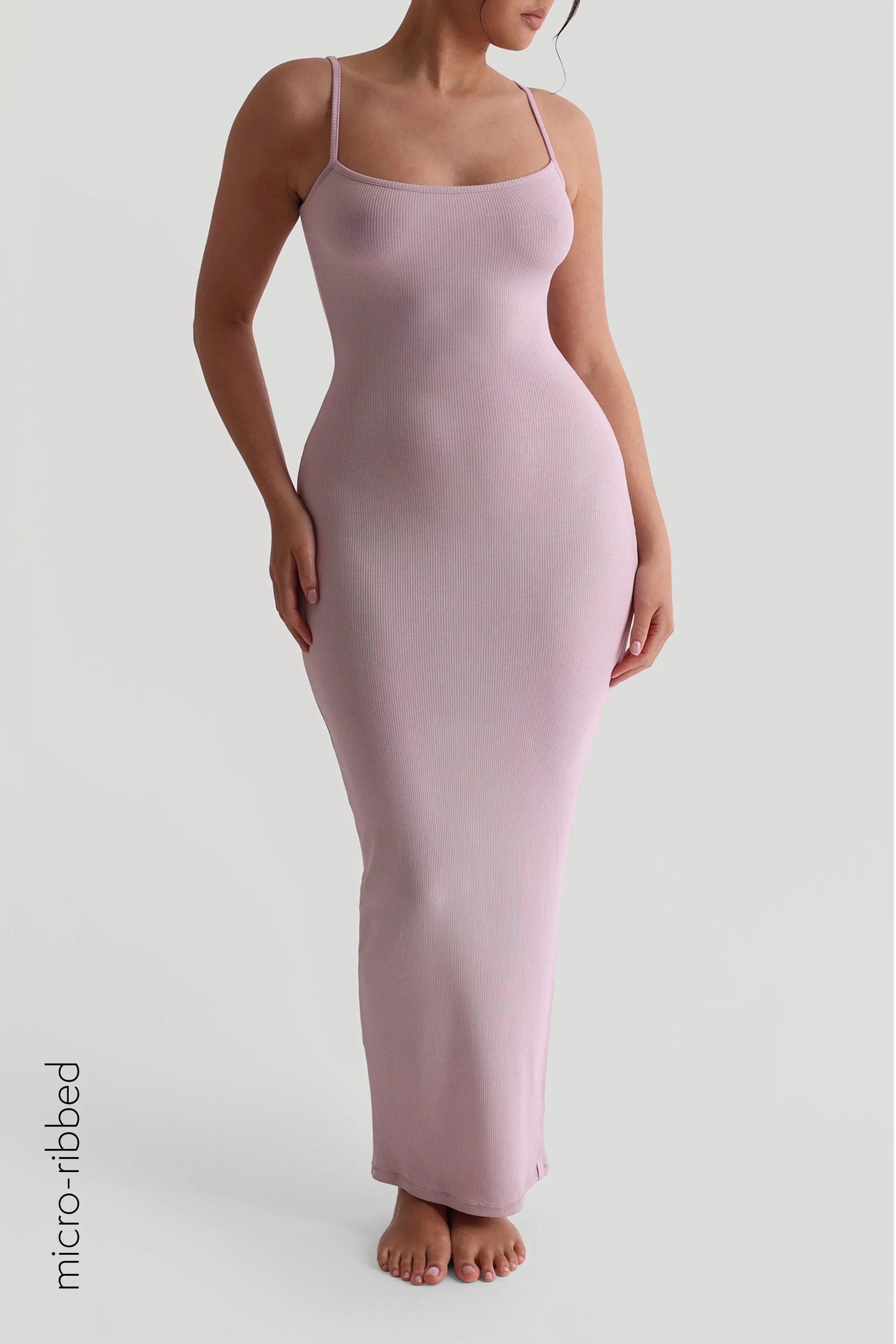 Slip-On Micro-Ribbed Maxi Dress - Lavender sold by My outfit online product image thumbnail 2