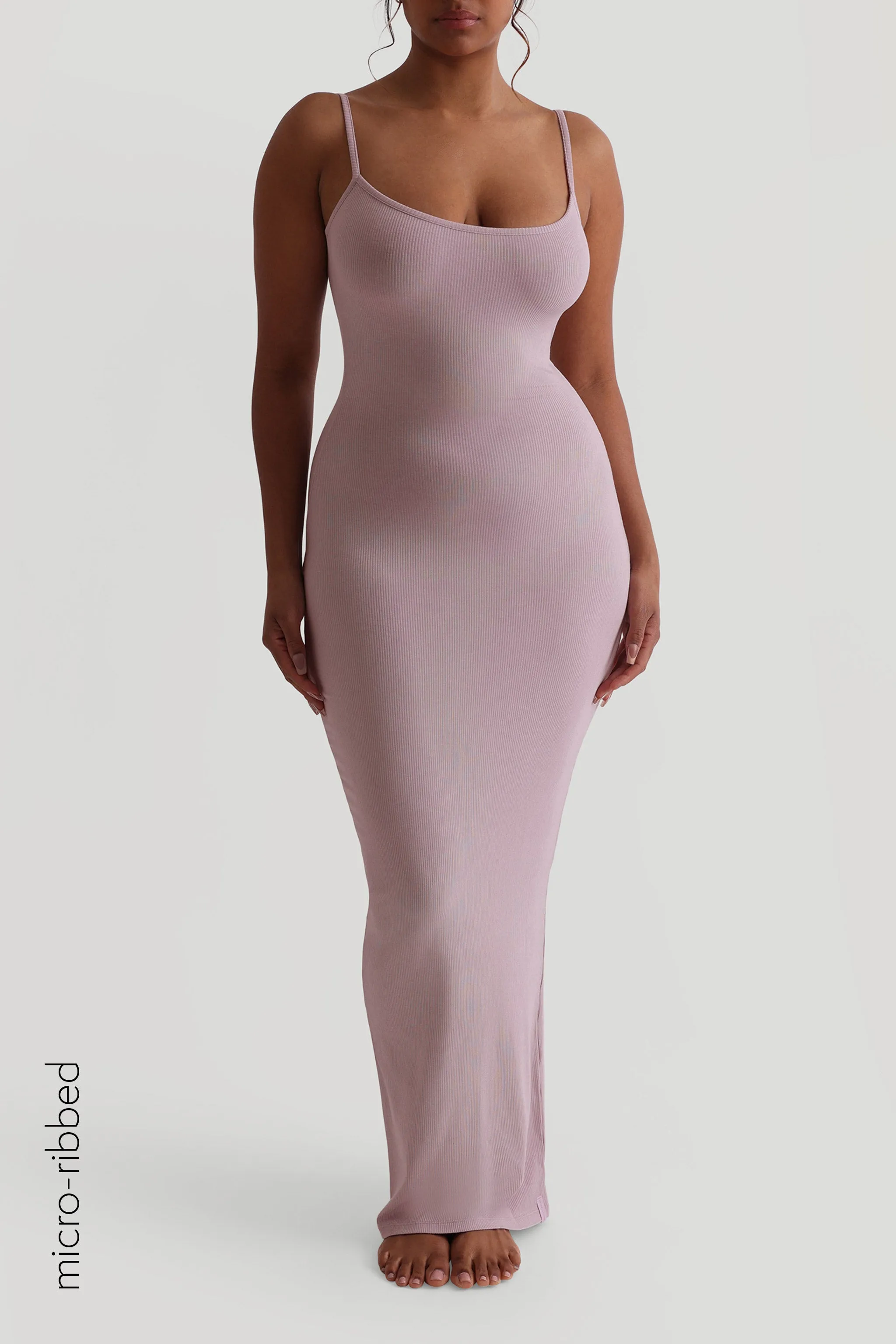 Slip-On Micro-Ribbed Maxi Dress - Lavender sold by My outfit online product image thumbnail 4