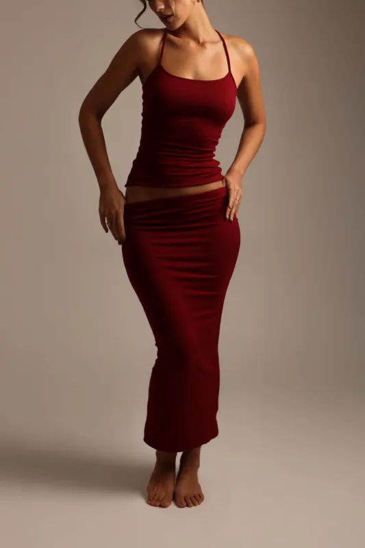 Pro-Technical Midi Skirt - Wine sold by My outfit online