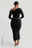 The Ruched Asymmetrical Long Sleeve Top - Black sold by My outfit online