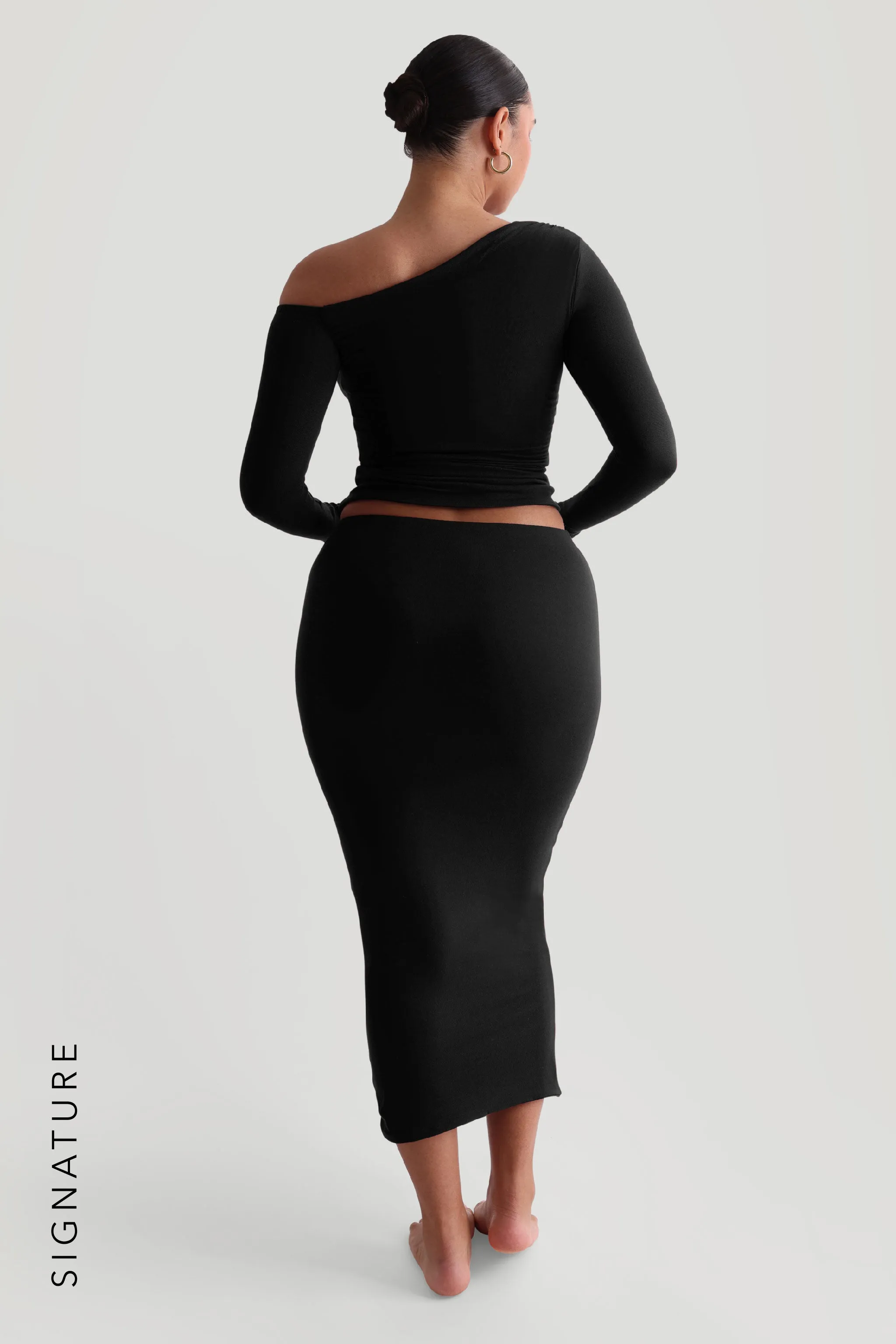 The Ruched Asymmetrical Long Sleeve Top - Black sold by My outfit online product image thumbnail 4