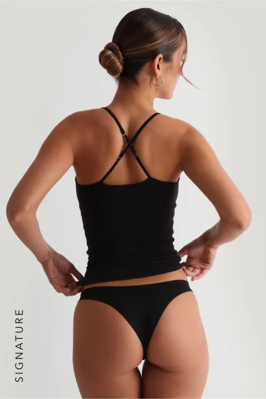 Prime Cami Crossback Tank Top - Black sold by My outfit online