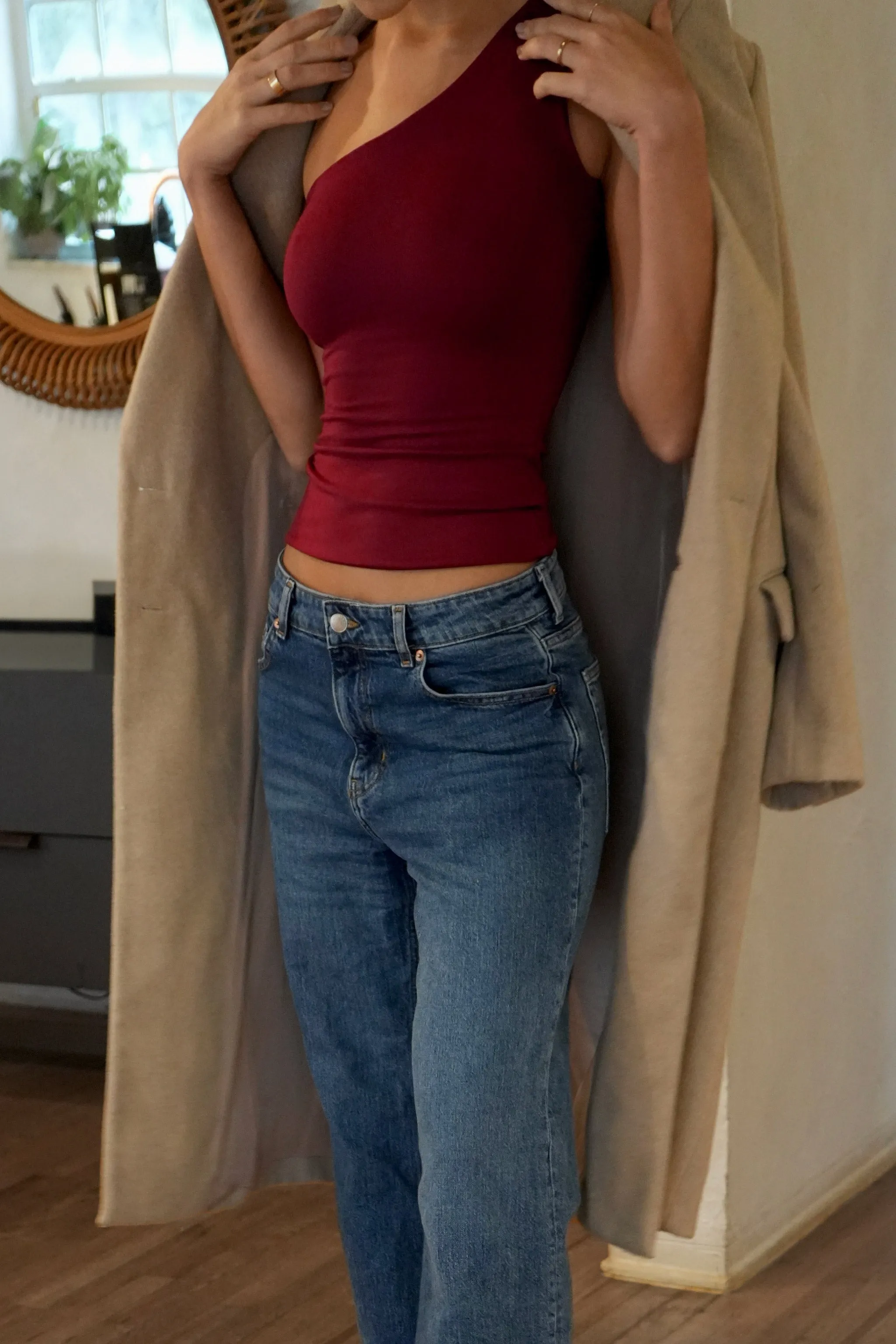 The One-Shoulder T-Shirt - Wine sold by My outfit online