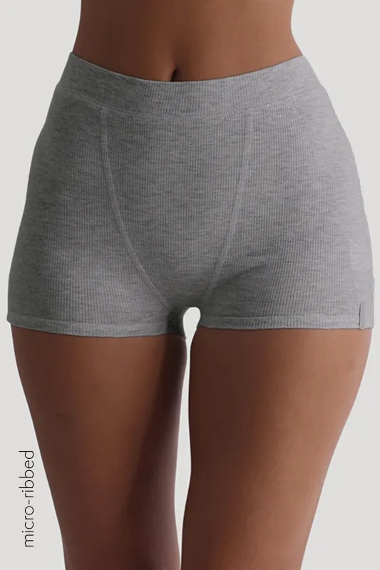 Classic Micro-Ribbed Boxer - Heather Gray sold by My outfit online