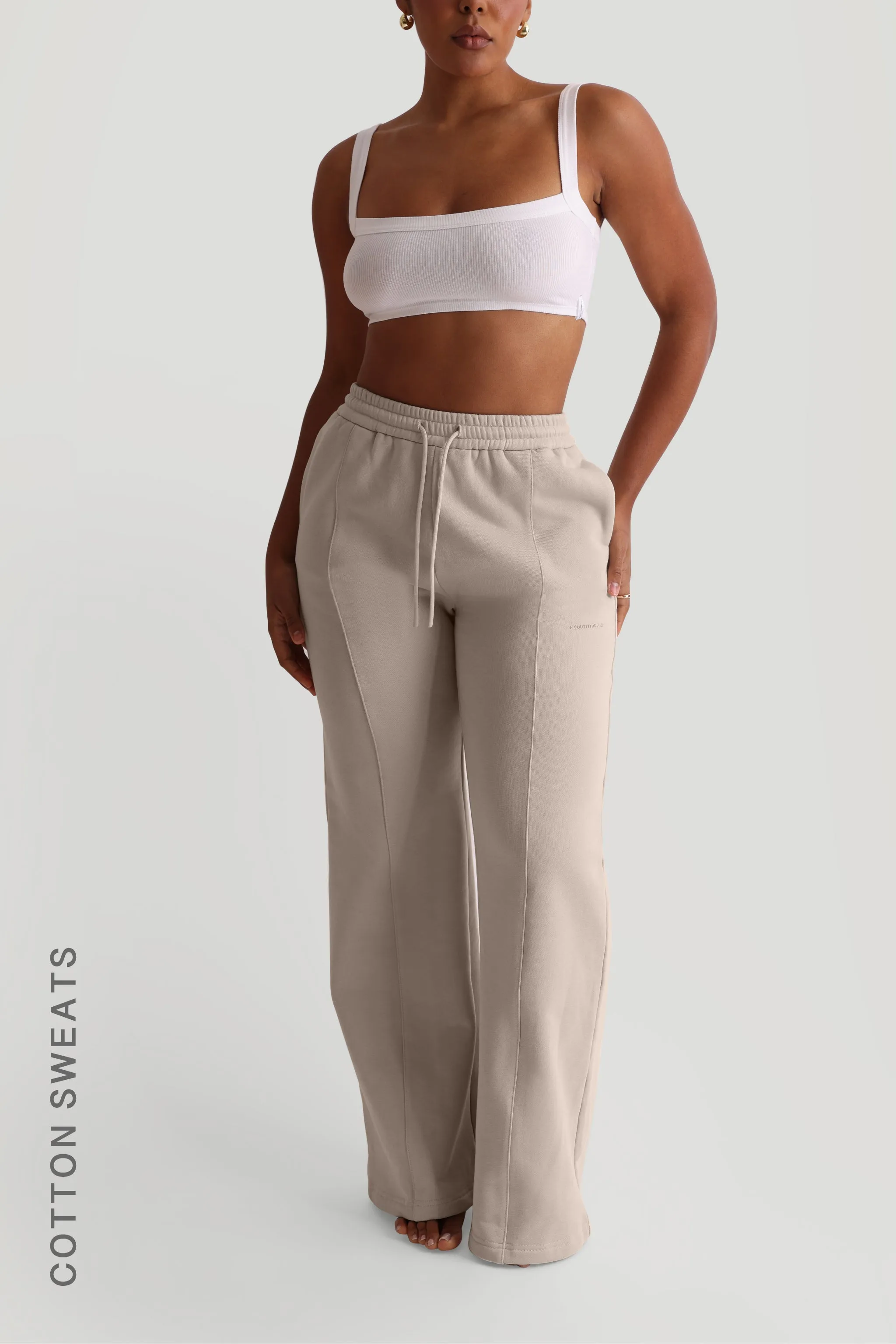 Structured Wide Leg Sweatpants - Buttercream sold by My outfit online product image thumbnail 2