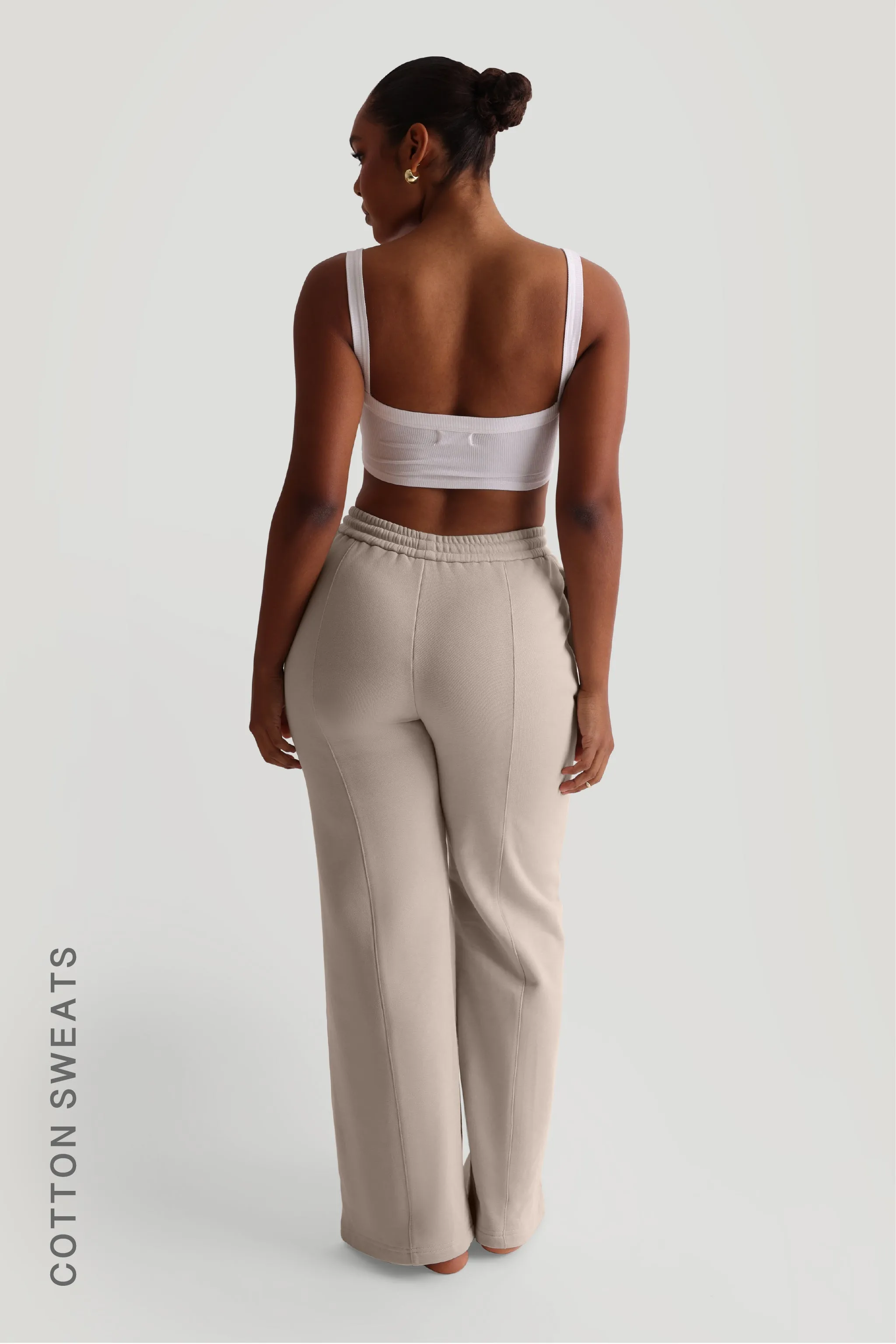 Structured Wide Leg Sweatpants - Buttercream sold by My outfit online product image thumbnail 3