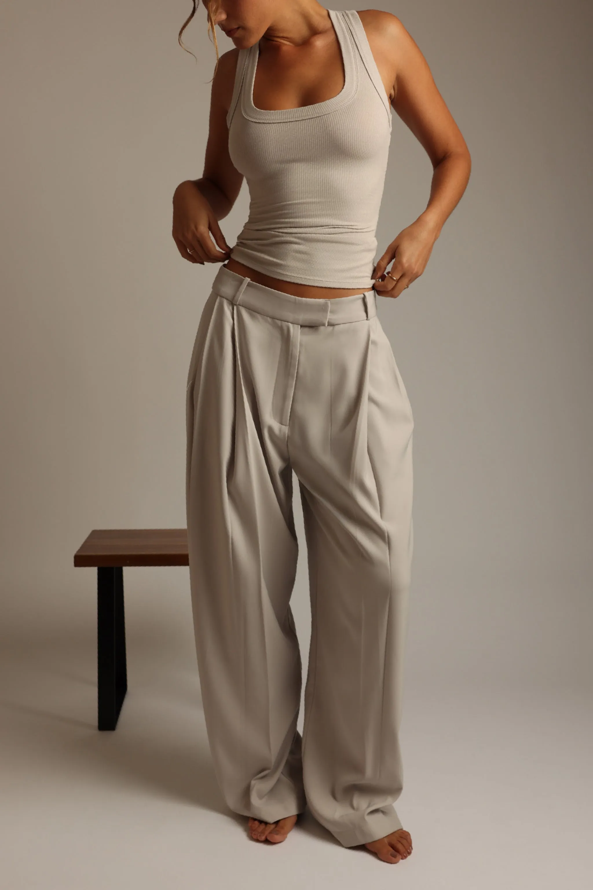 THE IVY WIDE-LEG TROUSERS - Buttercream sold by My outfit online