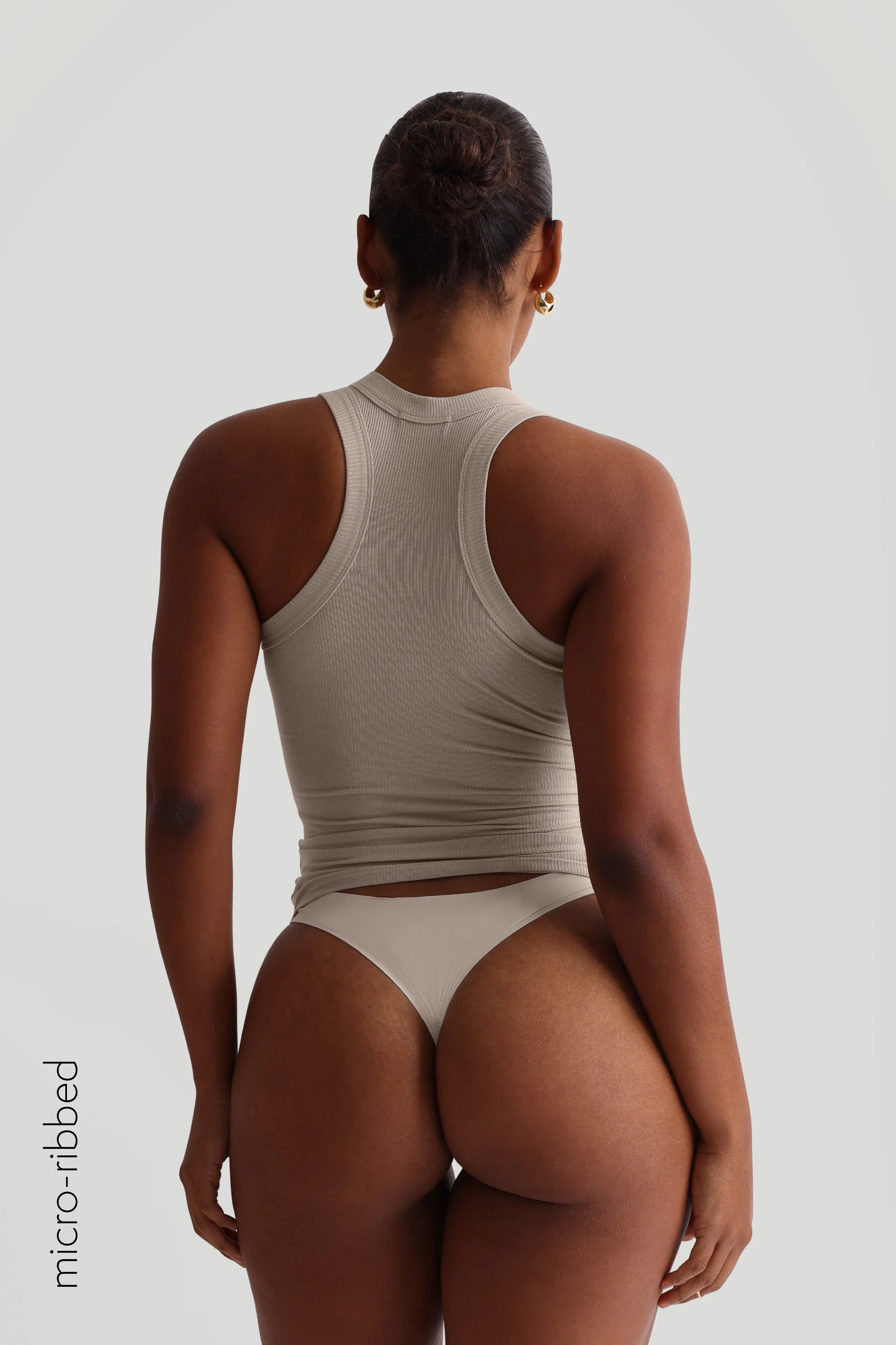 T-Shape Micro-Ribbed Tank Top - Buttercream sold by My outfit online product image thumbnail 2