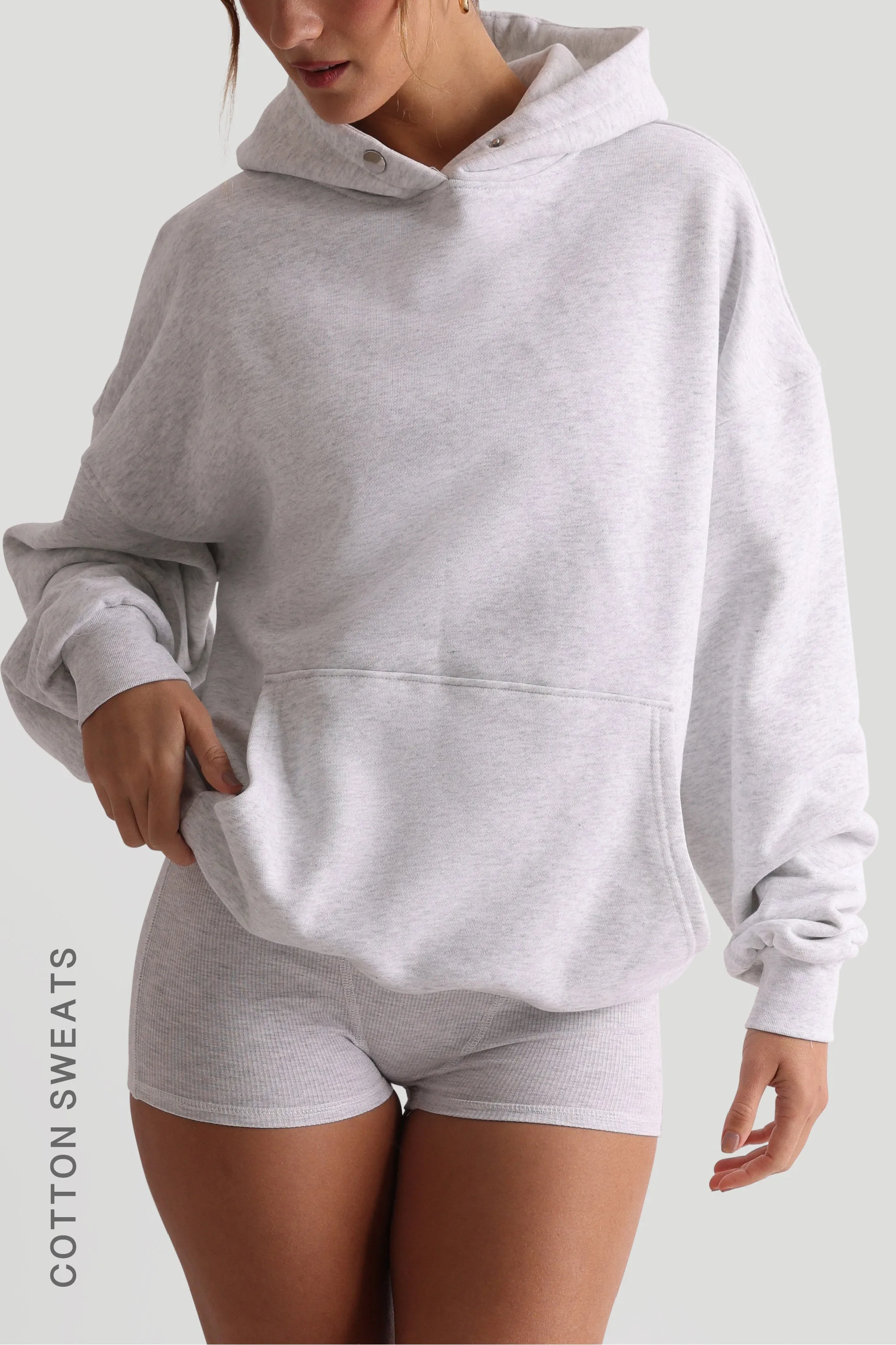 BOYFRIEND HOODIE - Light Heather Gray sold by My outfit online
